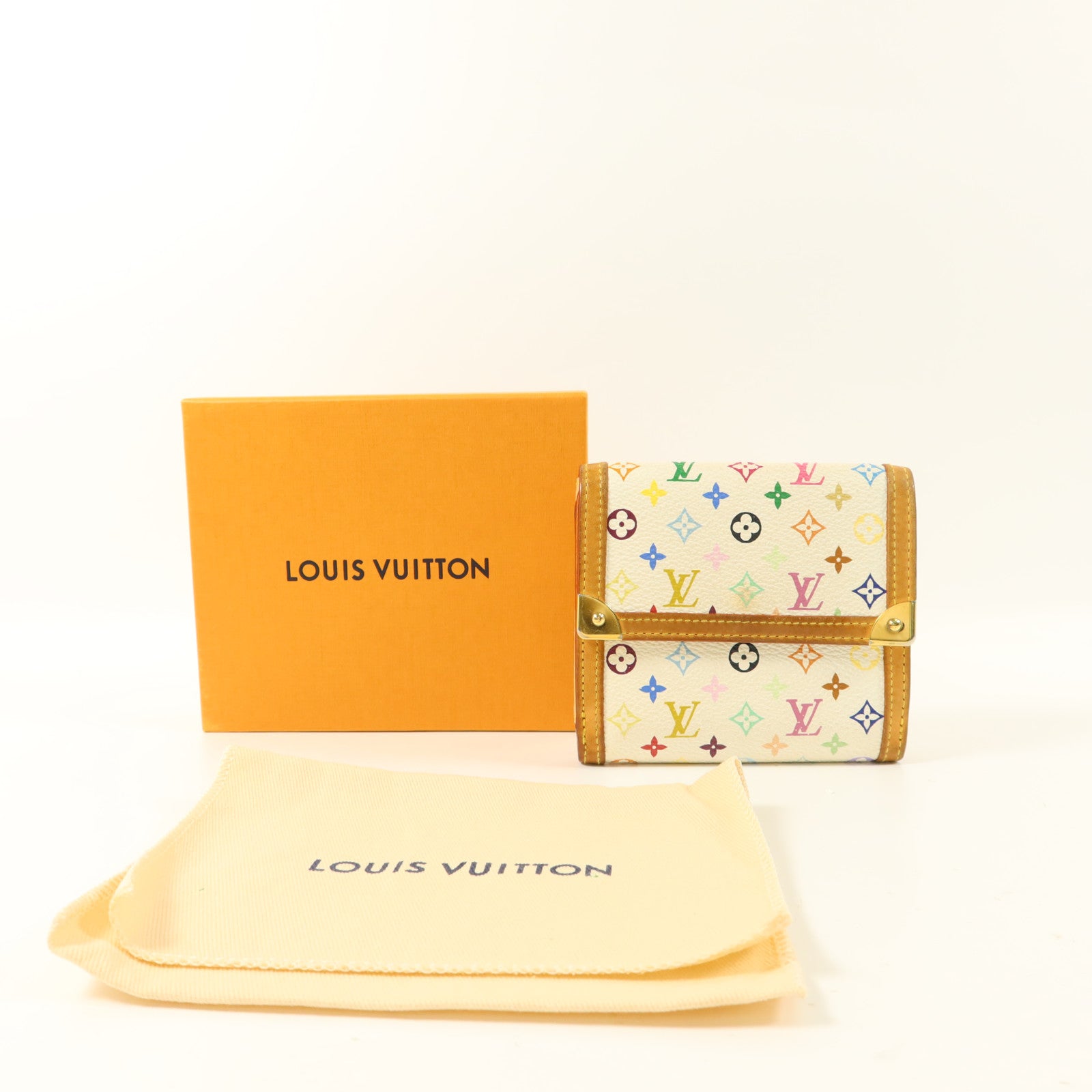 LOUIS VUITTON Monogram Multicolore Porte Monnaie Billet Carte Credit Wallet錢包