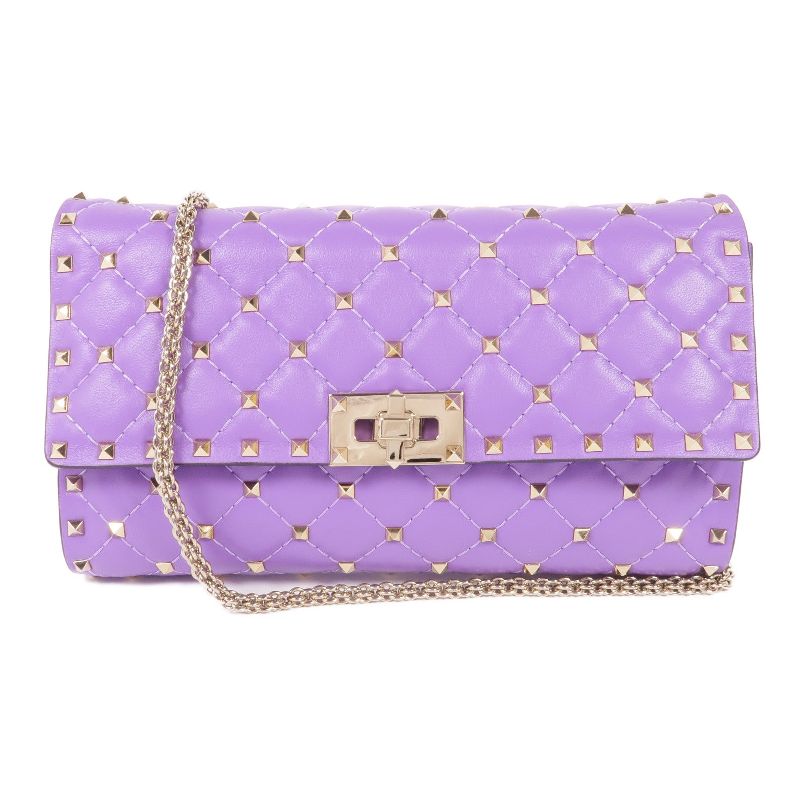 Valentino 羊皮皮革Rockstud Shoulder Bag金扣鏈帶肩背袋