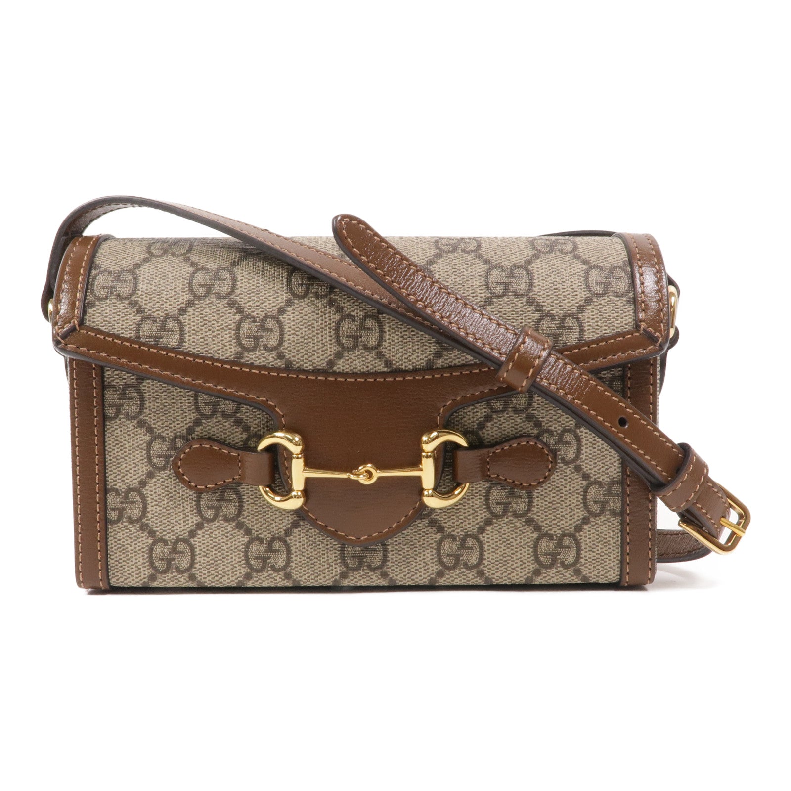 GUCCI 塗層帆布Horsebit 1955 Mini Bag肩背袋