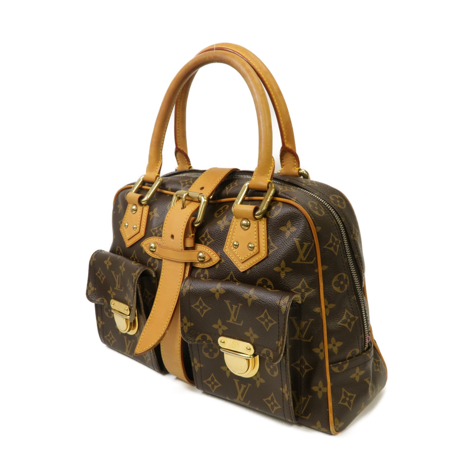 LOUIS VUITTON 【激減優惠】Monogram Manhattan GM金扣肩背袋棕色