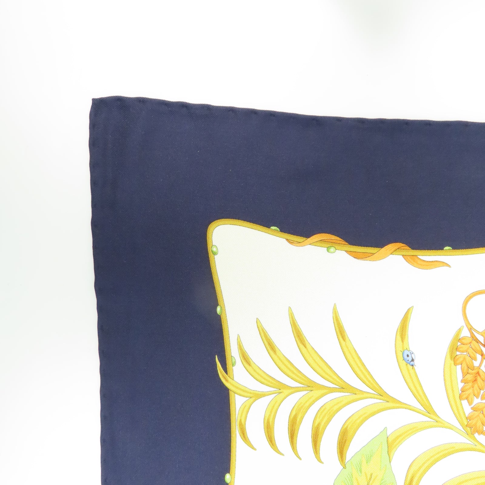 Salvatore Ferragamo 絲質Scarf絲巾黄色/藍色