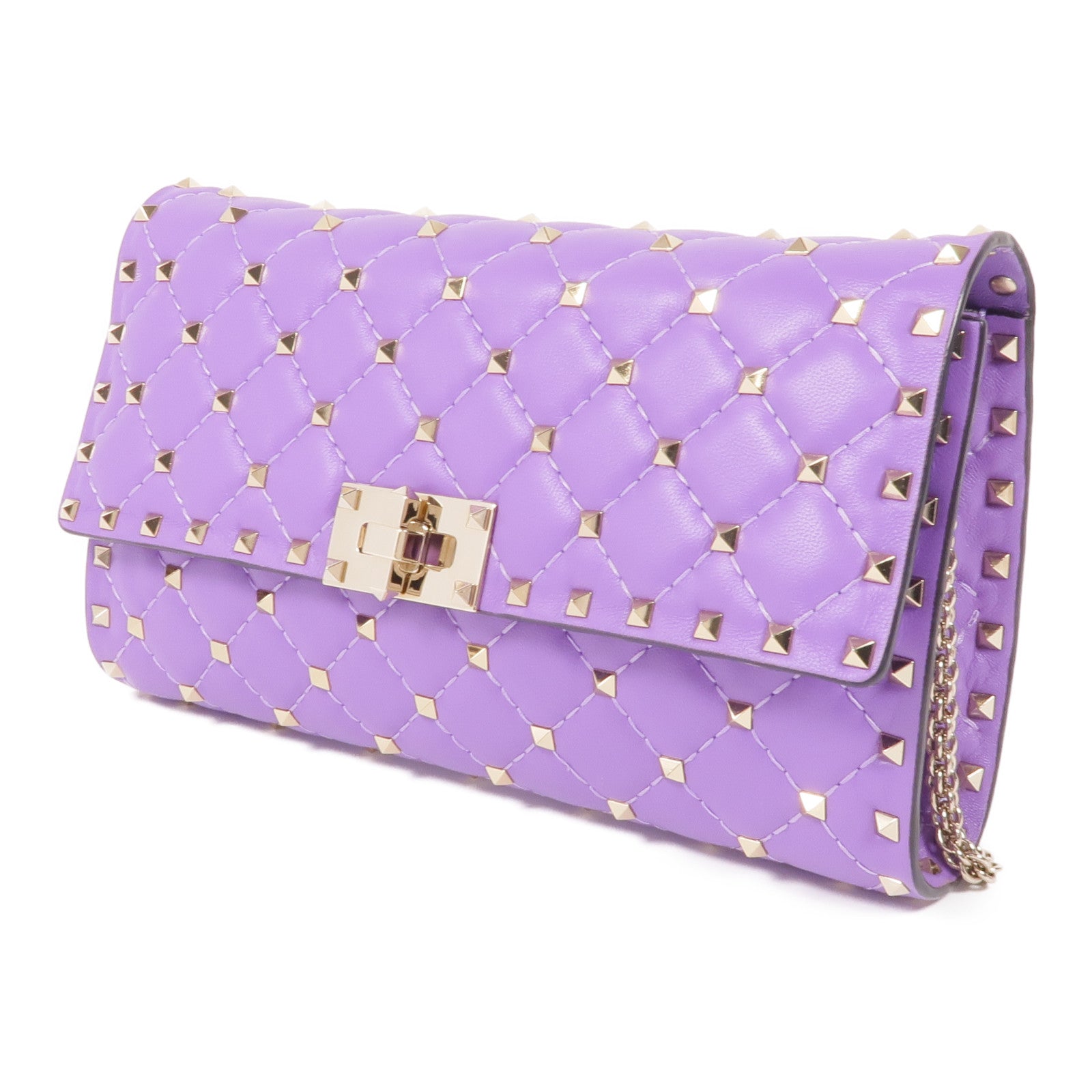 Valentino 羊皮皮革Rockstud Shoulder Bag金扣鏈帶肩背袋