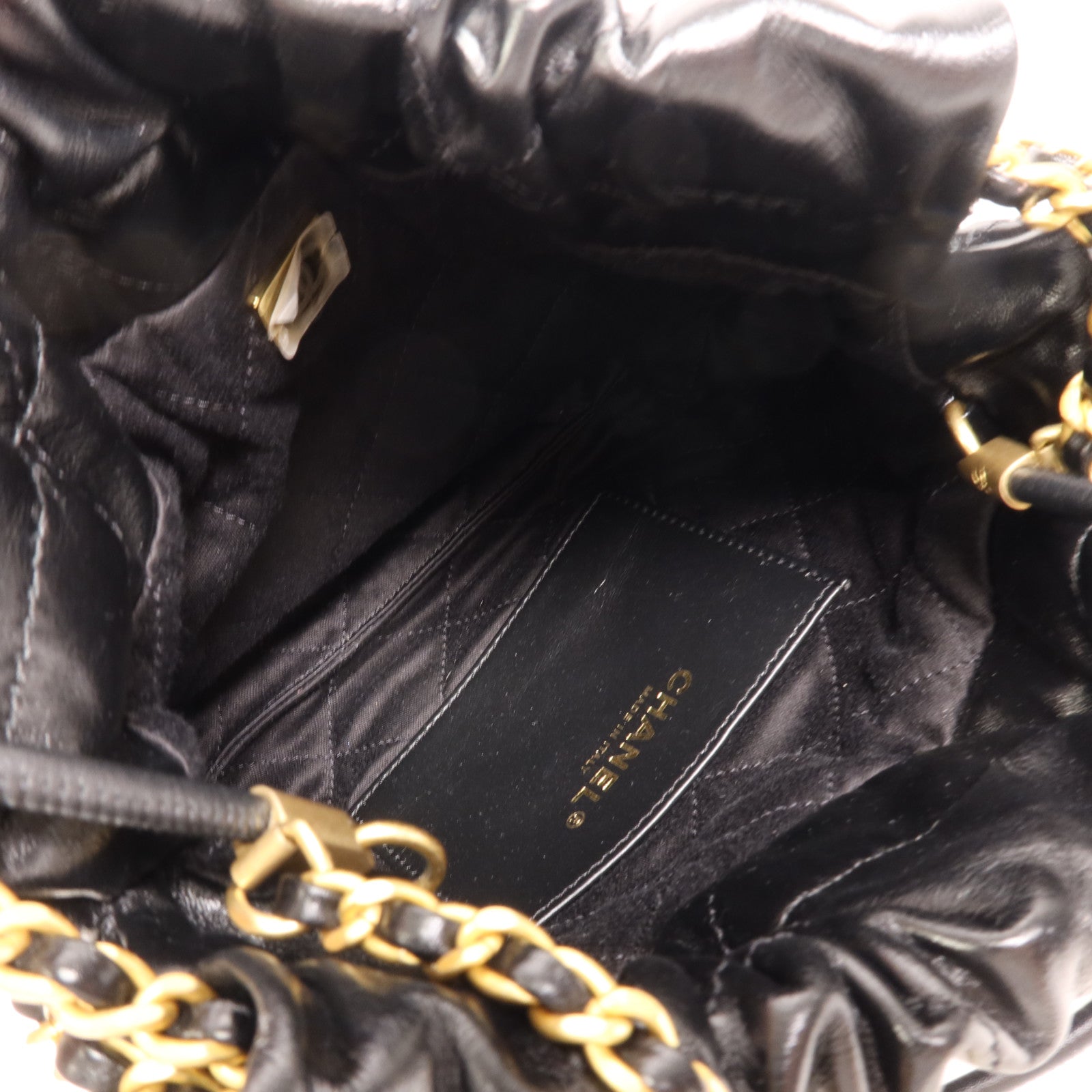 CHANEL 牛皮皮革Mini 22金扣手挽肩背兩用袋