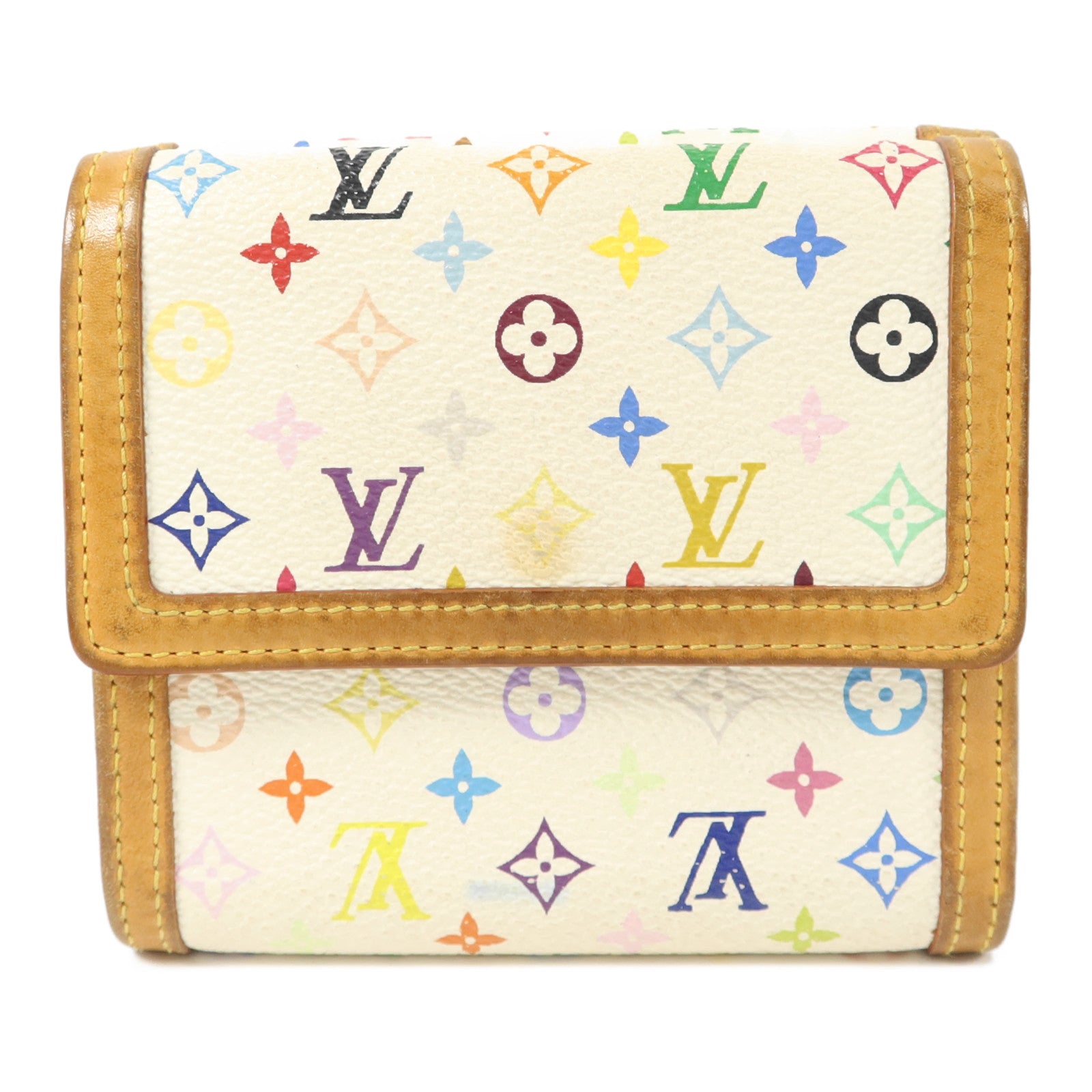 LOUIS VUITTON Monogram Multicolore Porte Monnaie Billet Carte Credit Wallet錢包