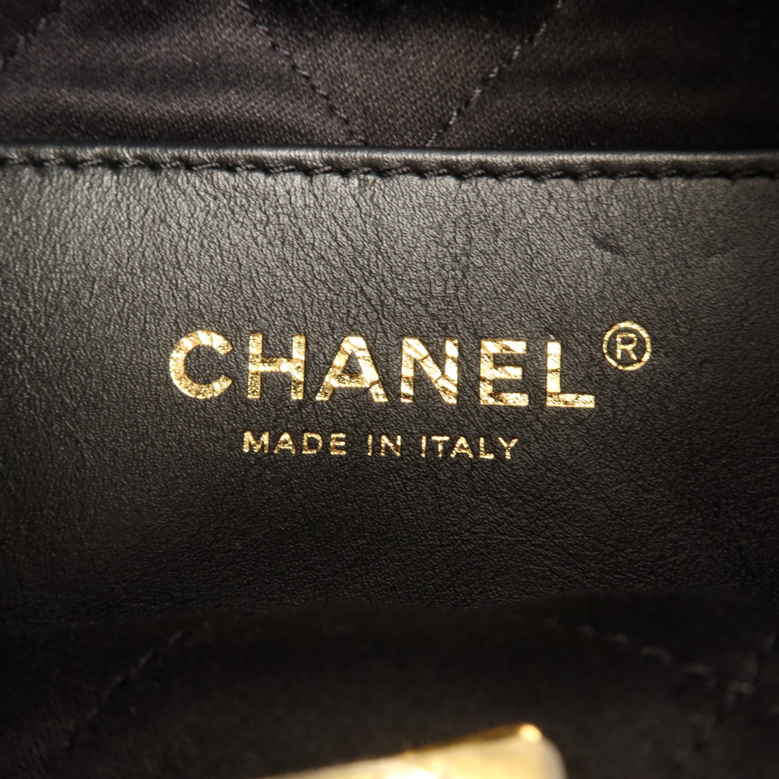 CHANEL 牛皮皮革Mini 22金扣手挽肩背兩用袋