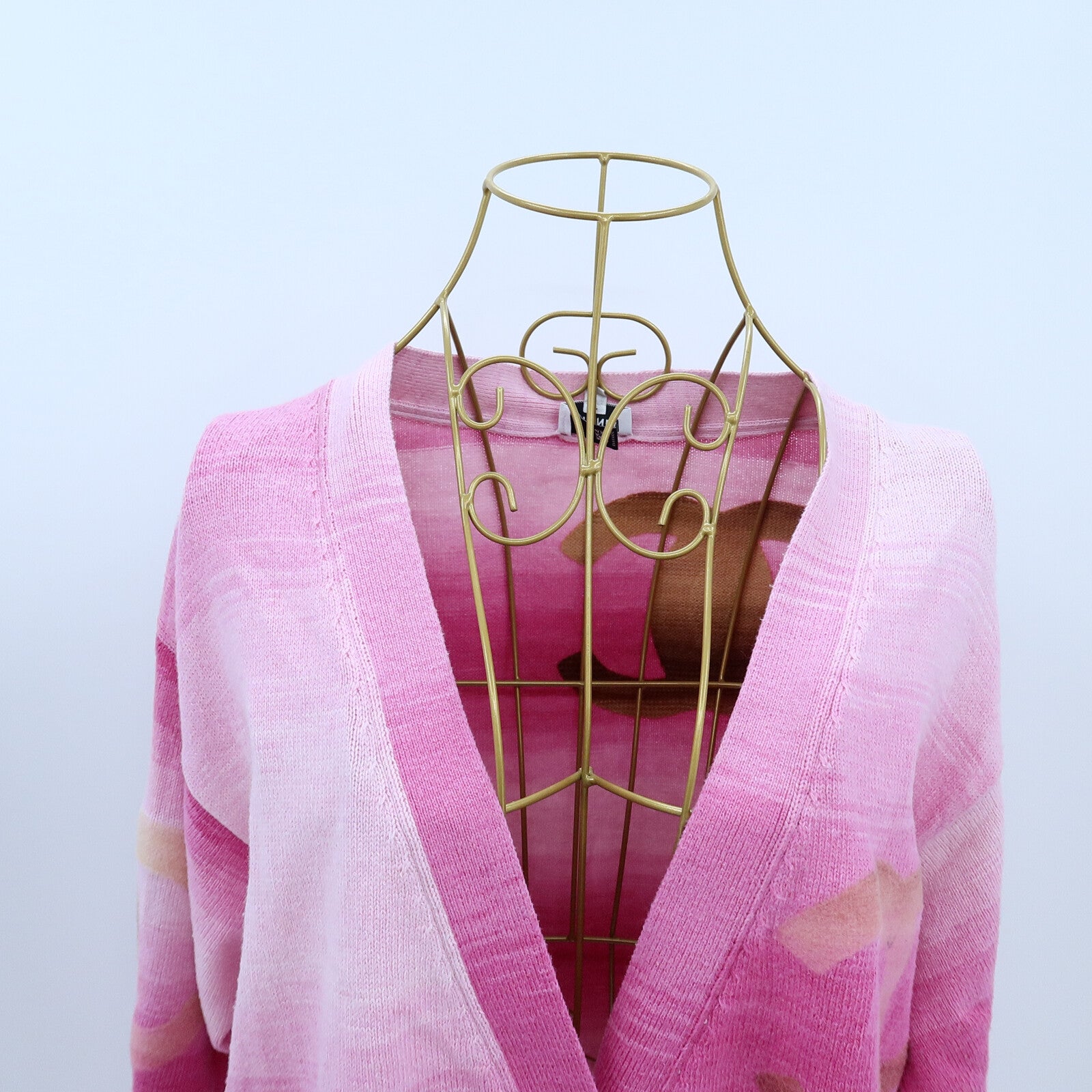 CHANEL Cotton/Cashmere Coco Mark Rhinestone Button Knit Cardigan針織