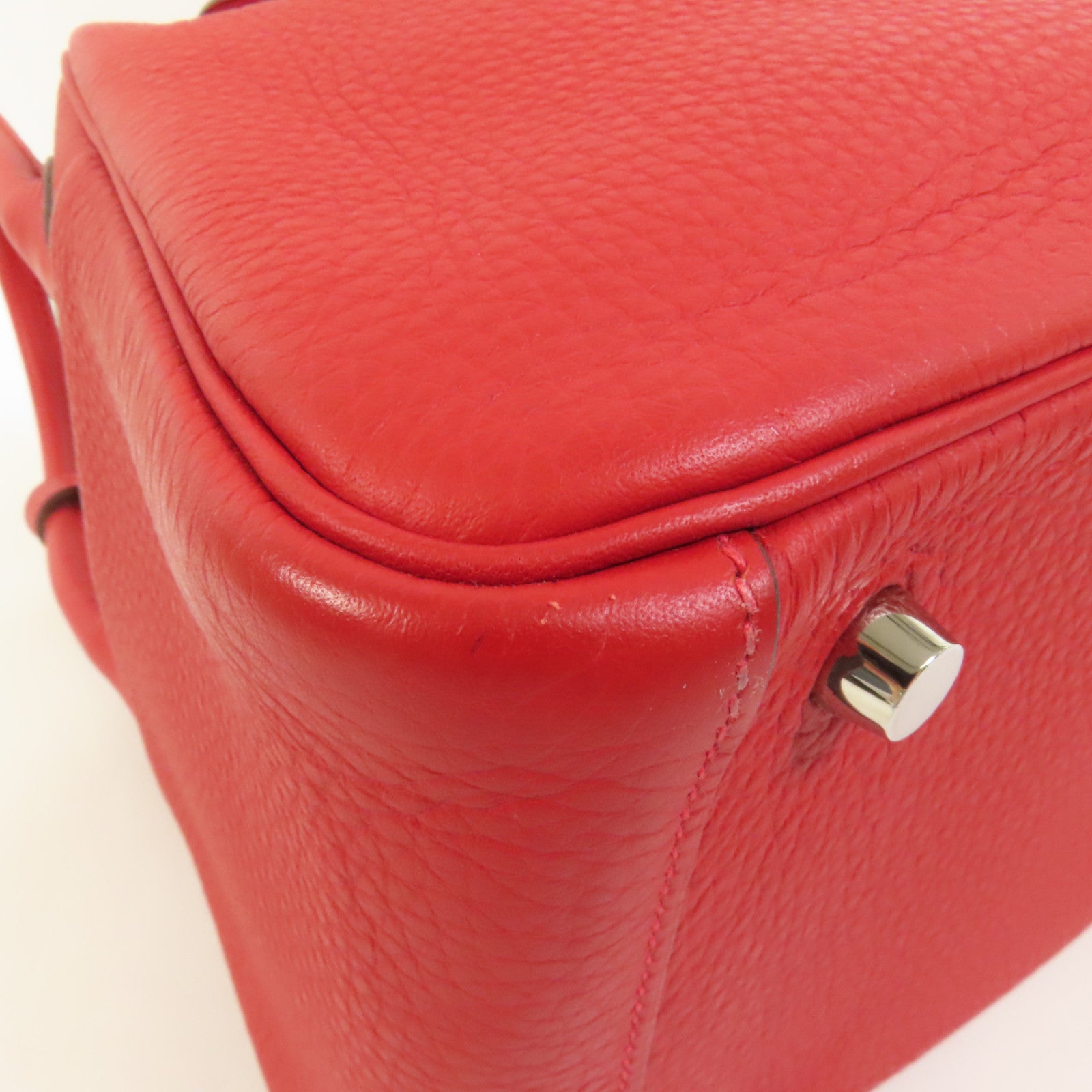 HERMES Togo皮革Lindy 26手挽肩背兩用袋Rouge Casaque