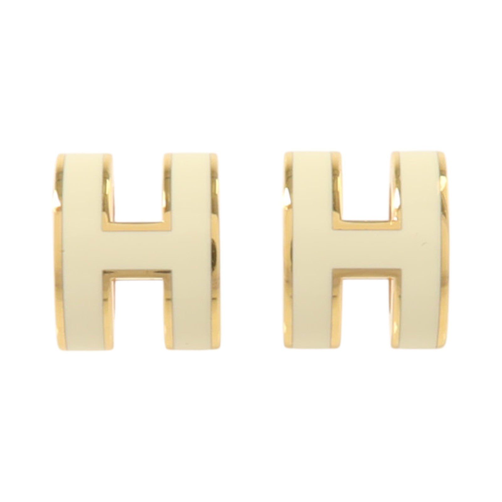 HERMES 琺瑯/金屬Mini Pop H Earrings金扣耳環