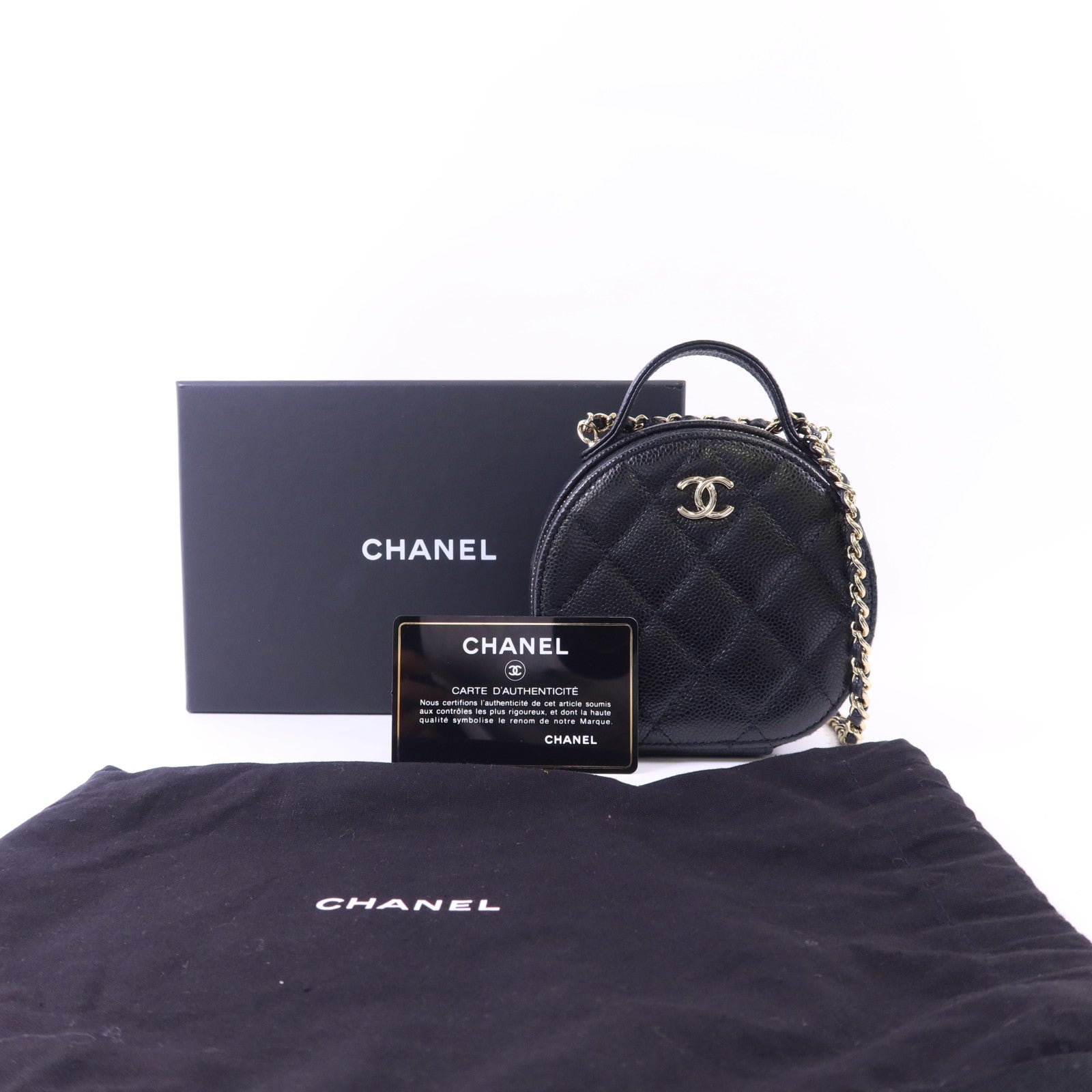 CHANEL 牛皮皮革2 Way Shoulder Bag金扣手挽肩背兩用袋