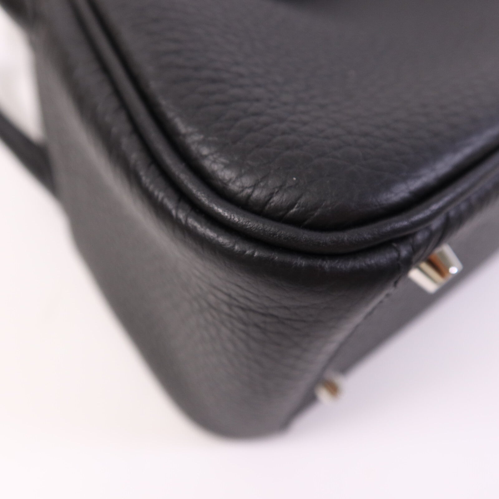 HERMES Clemence皮革Mini Lindy金扣手挽肩背兩用袋Noir