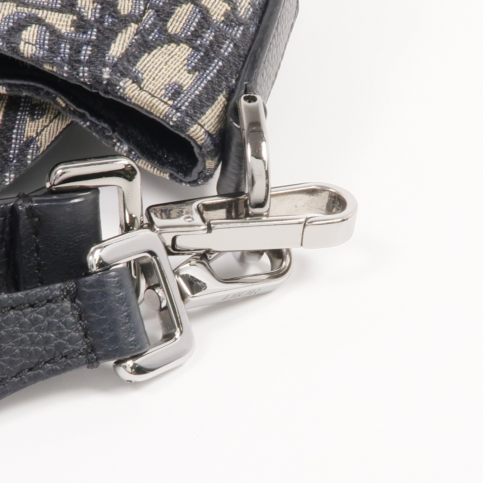 Dior 帆布Soft Saddle Bag銀扣手挽肩背兩用袋