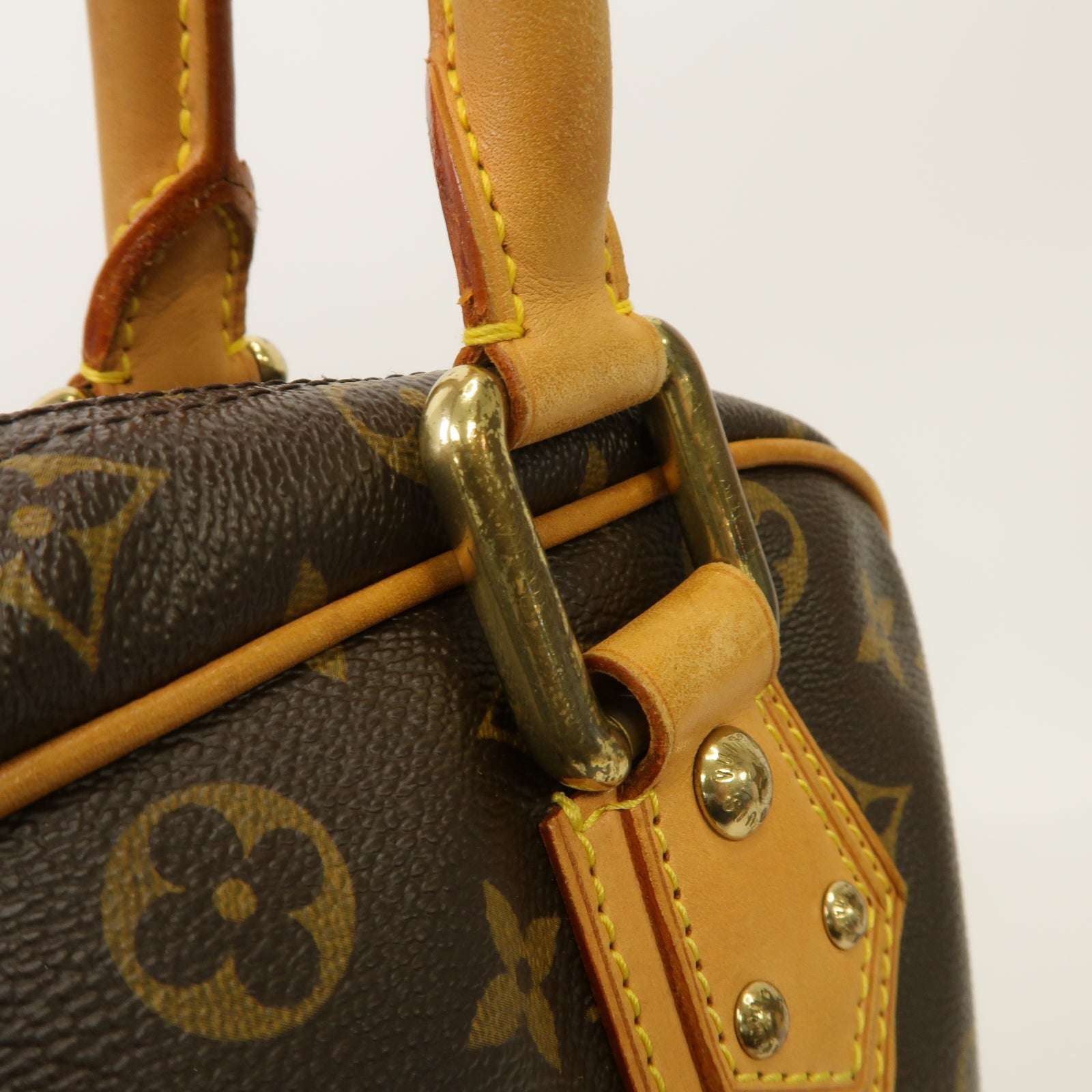 LOUIS VUITTON 【激減優惠】Monogram Manhattan GM金扣肩背袋棕色