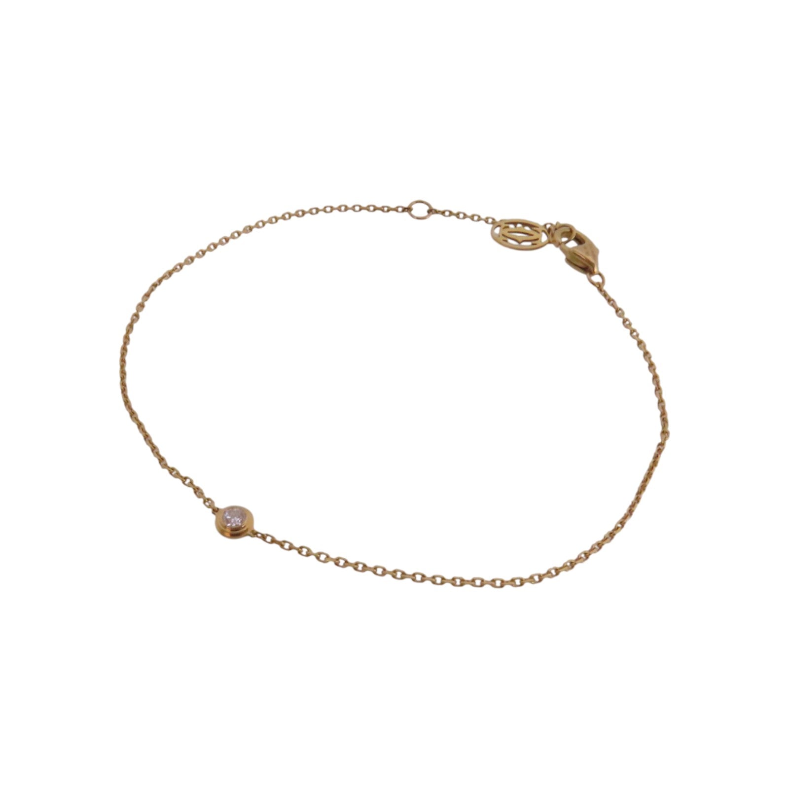 CARTIER 18K玫瑰金Diamond Bracelet鑽石金扣項鏈