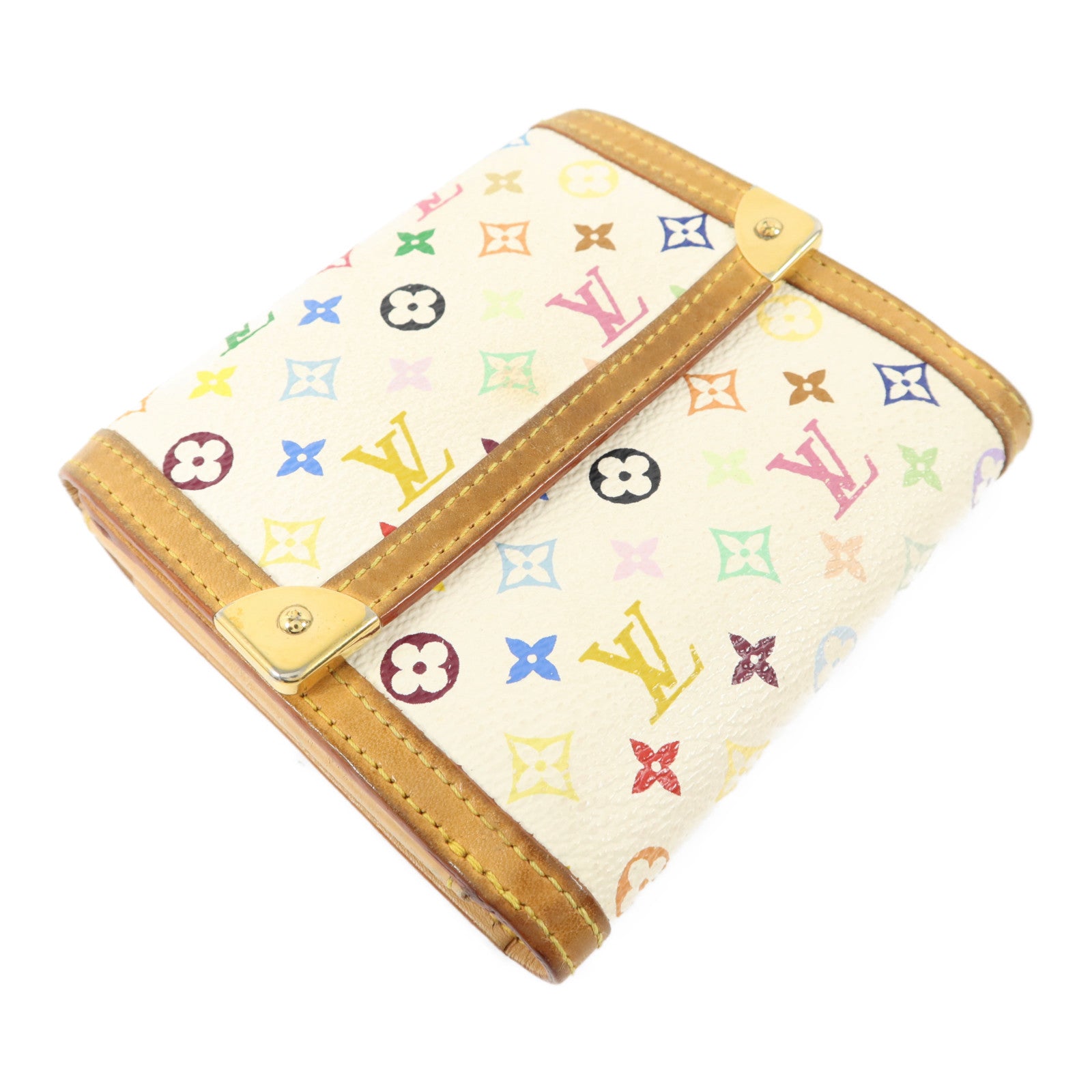 LOUIS VUITTON Monogram Multicolore Porte Monnaie Billet Carte Credit Wallet錢包