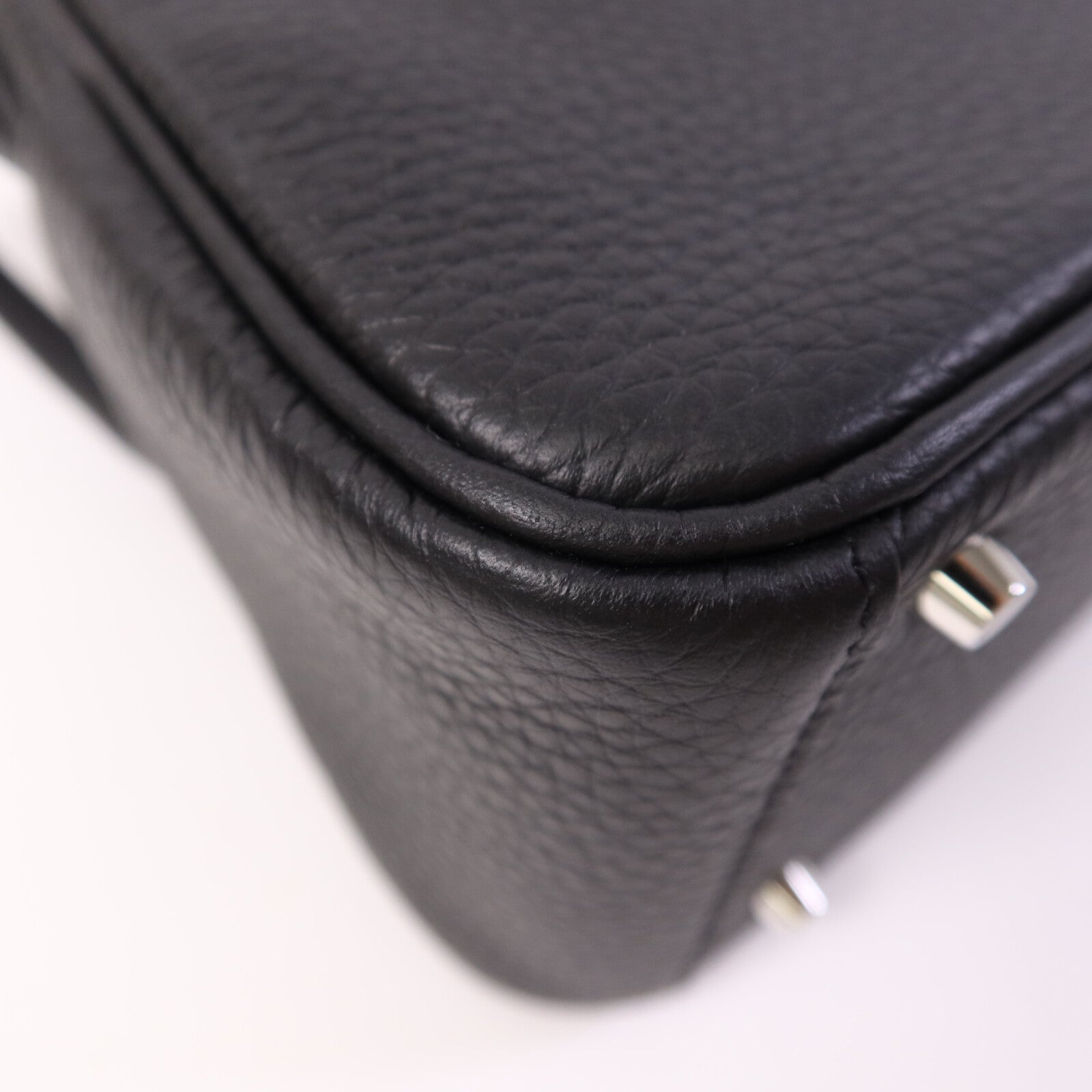 HERMES Clemence皮革Mini Lindy金扣手挽肩背兩用袋Noir