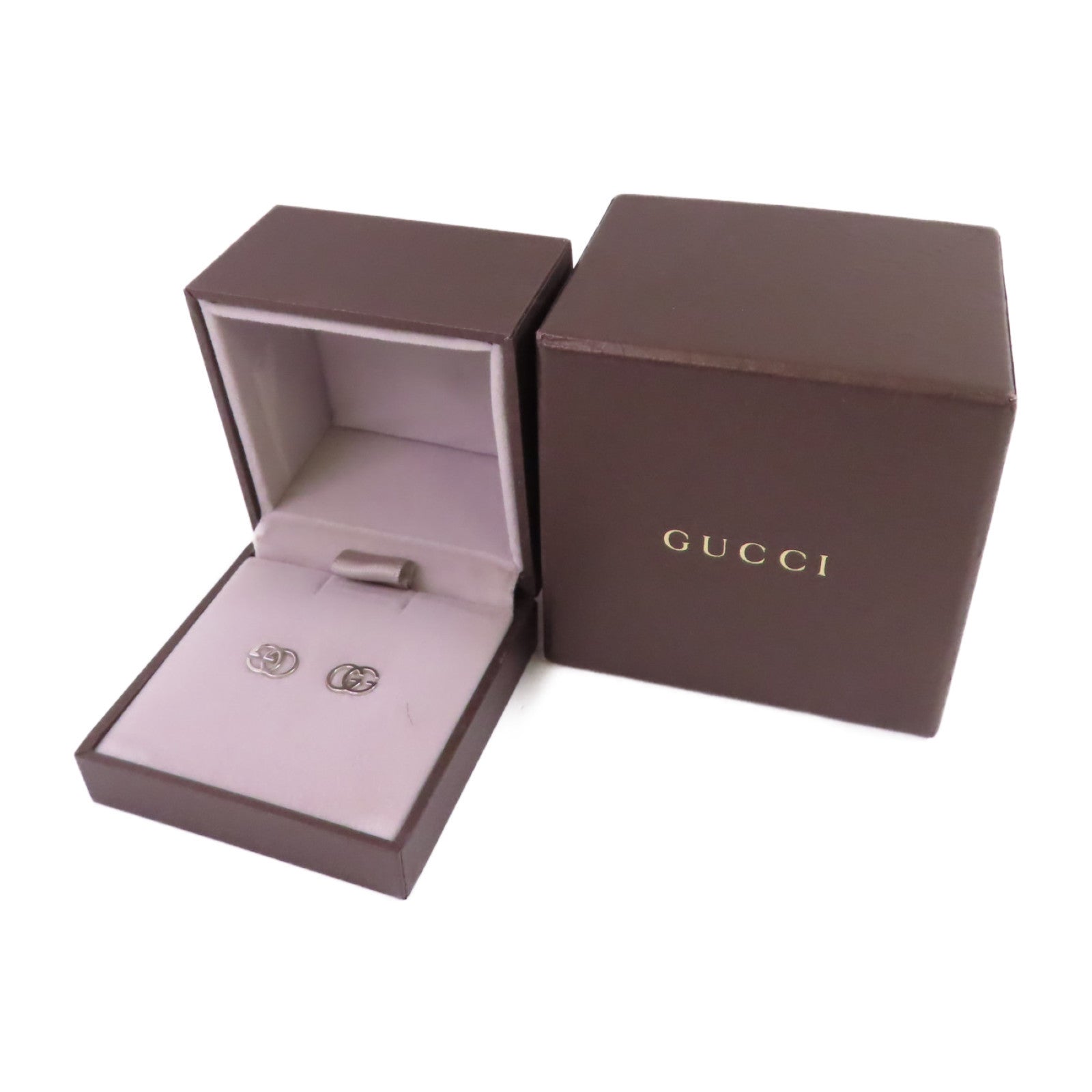 GUCCI 18K白金GG Earrings銀扣耳環
