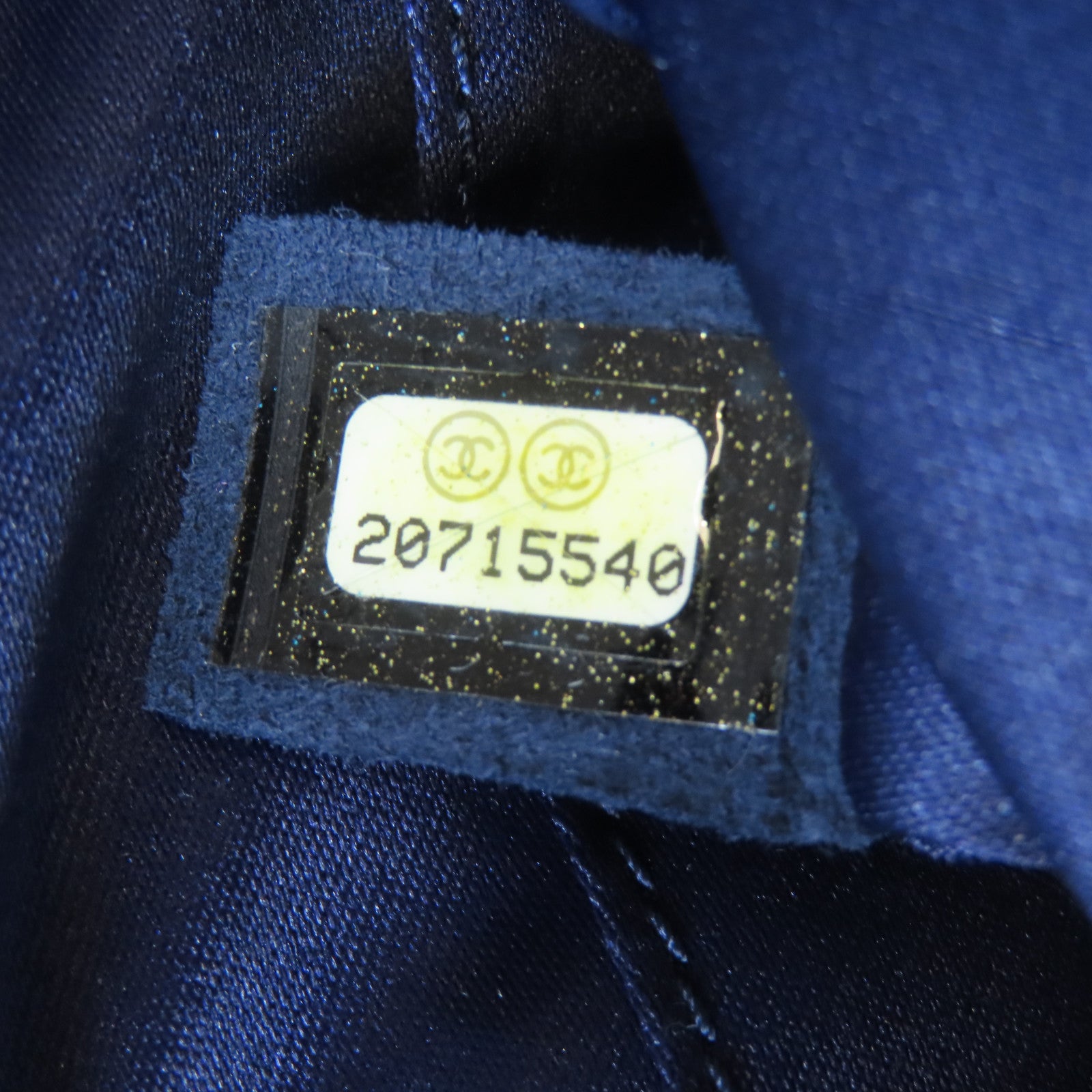 CHANEL 羊皮皮革Tote Bag銀扣肩背袋藍色