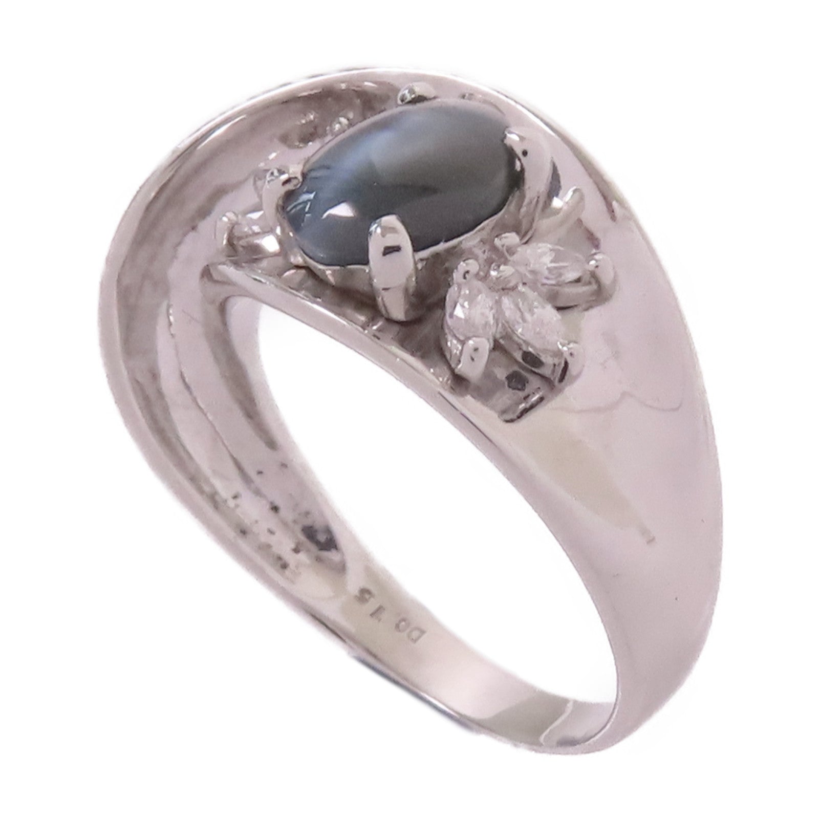 JEWELRY **【激減優惠】PT900鉑金/1.457ct貓眼石/0.15ct鑽石Cat Eye Ring戒指#6.75