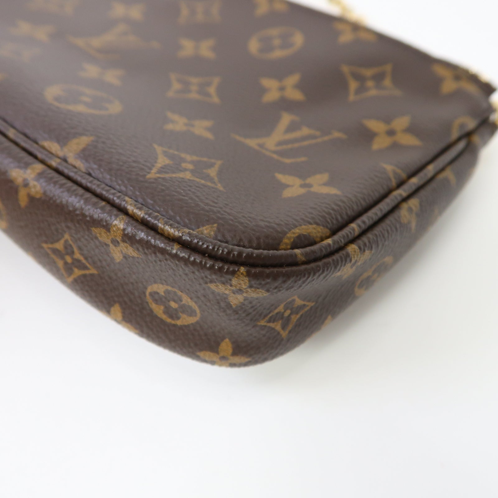 LOUIS VUITTON Monogram Multi Pochette金扣手挽肩背兩用袋啡色/粉紅色