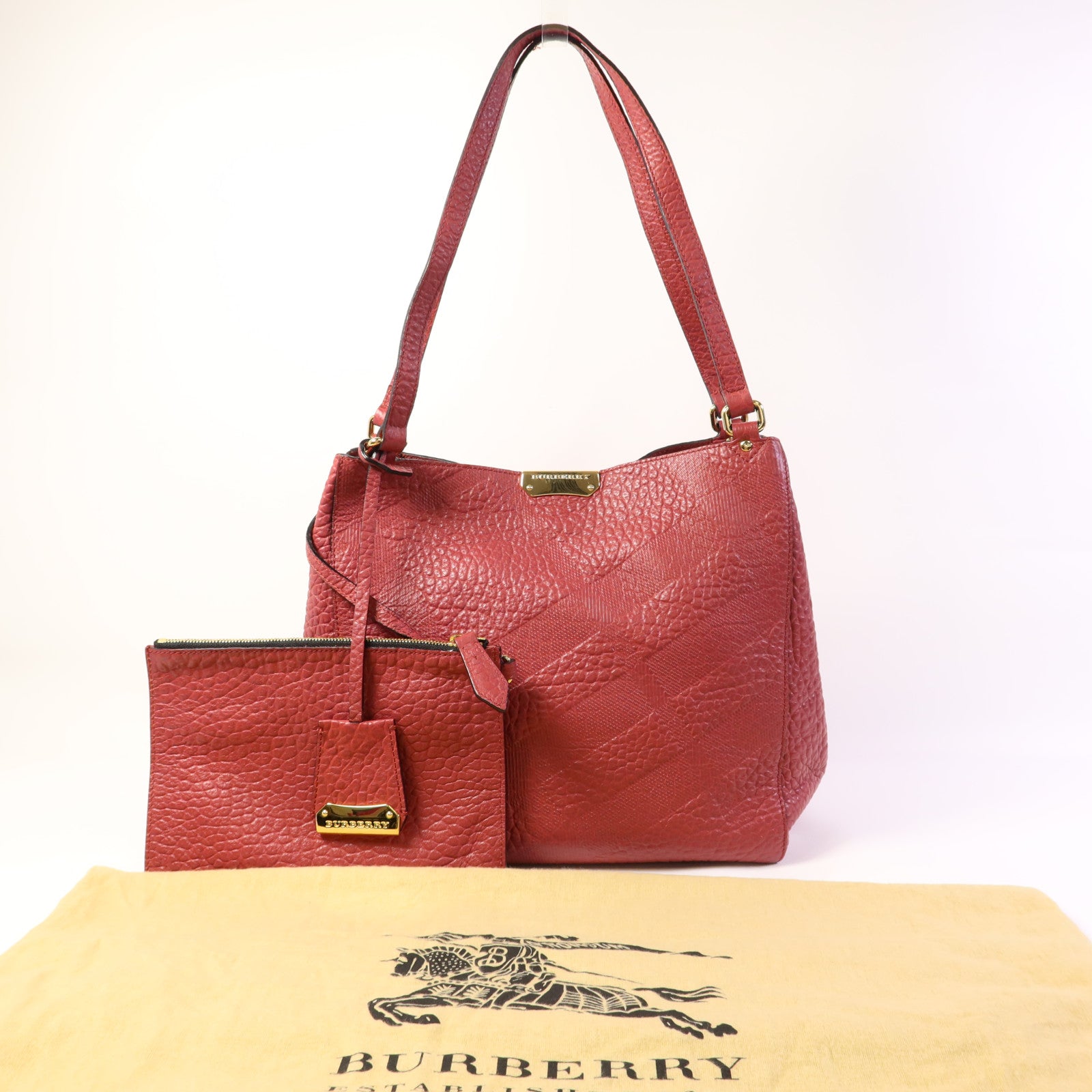 BURBERRY 牛皮皮革Shoulder Bag金扣肩背袋