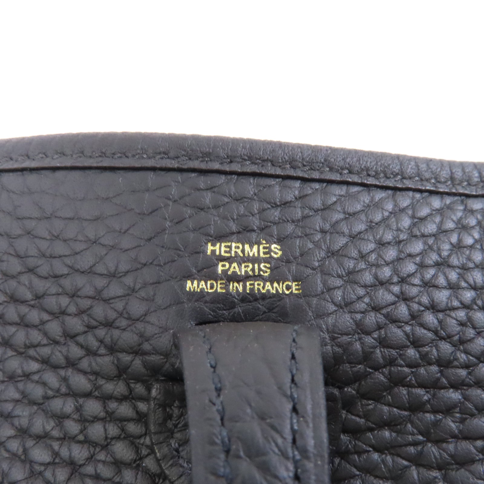 HERMES Clemence皮革Evelyne TPM金扣肩背袋Noir/黑色