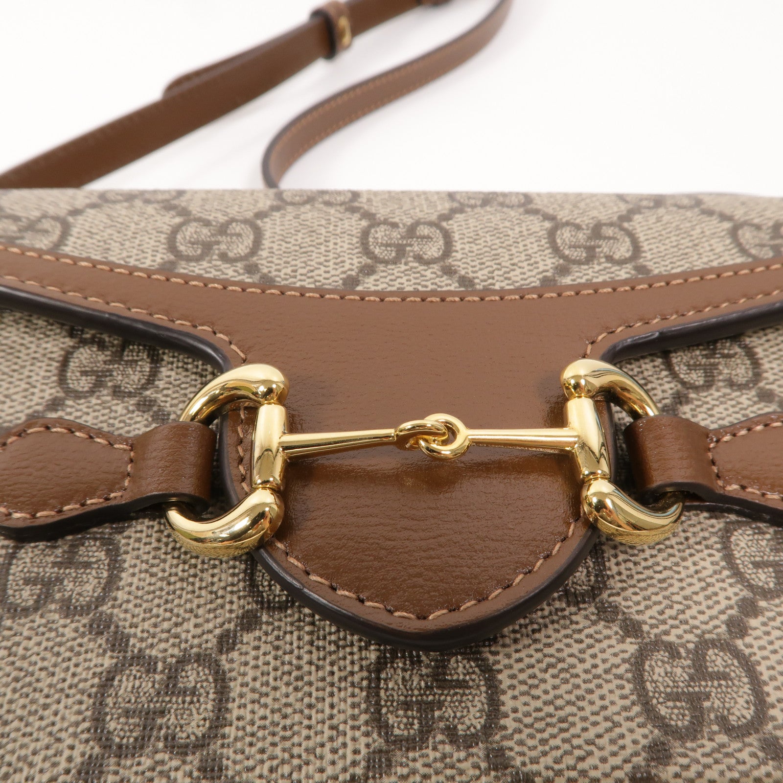 GUCCI 塗層帆布Horsebit 1955 Mini Bag肩背袋