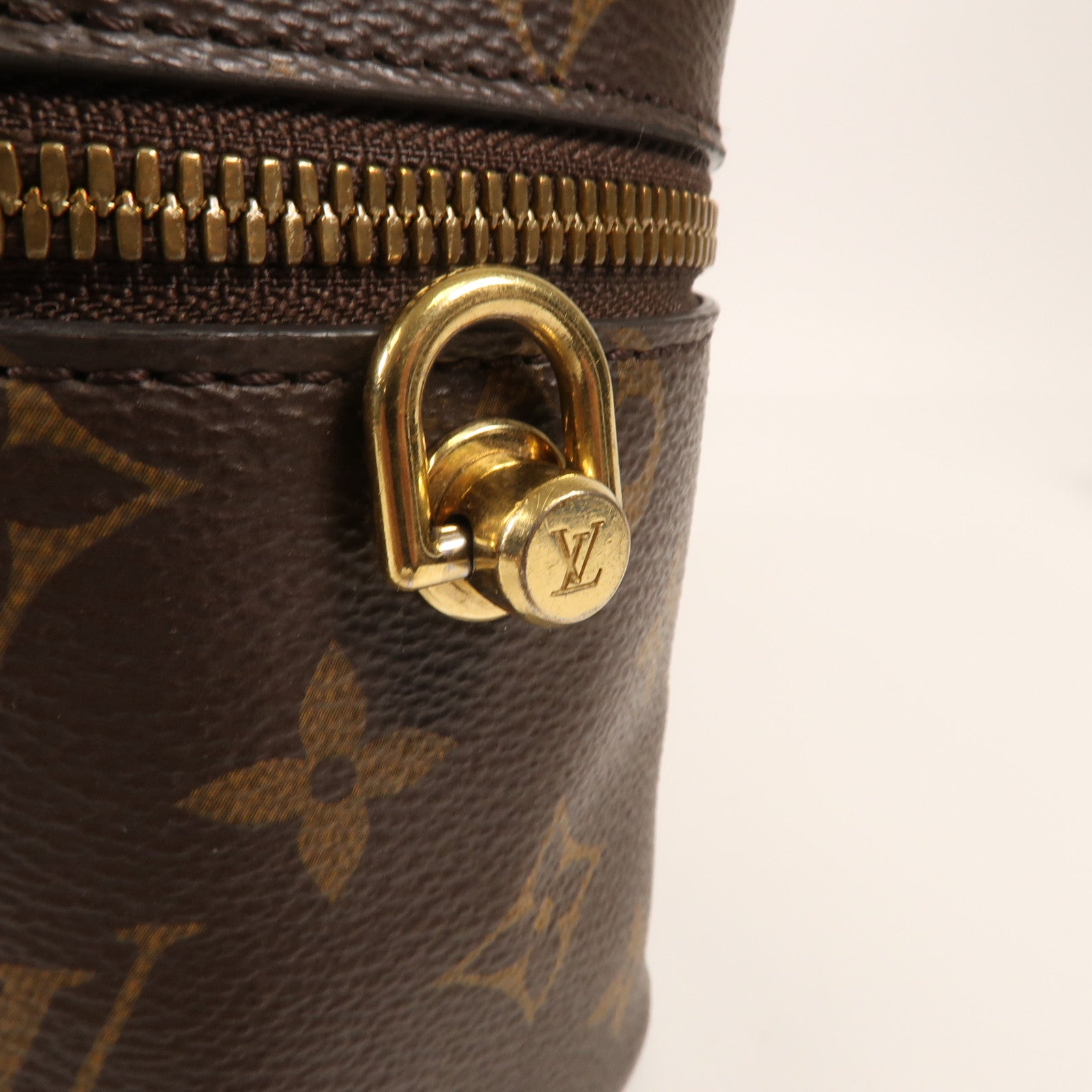 LOUIS VUITTON Monogram Reverse Vanity PM金扣手挽肩背兩用袋棕色