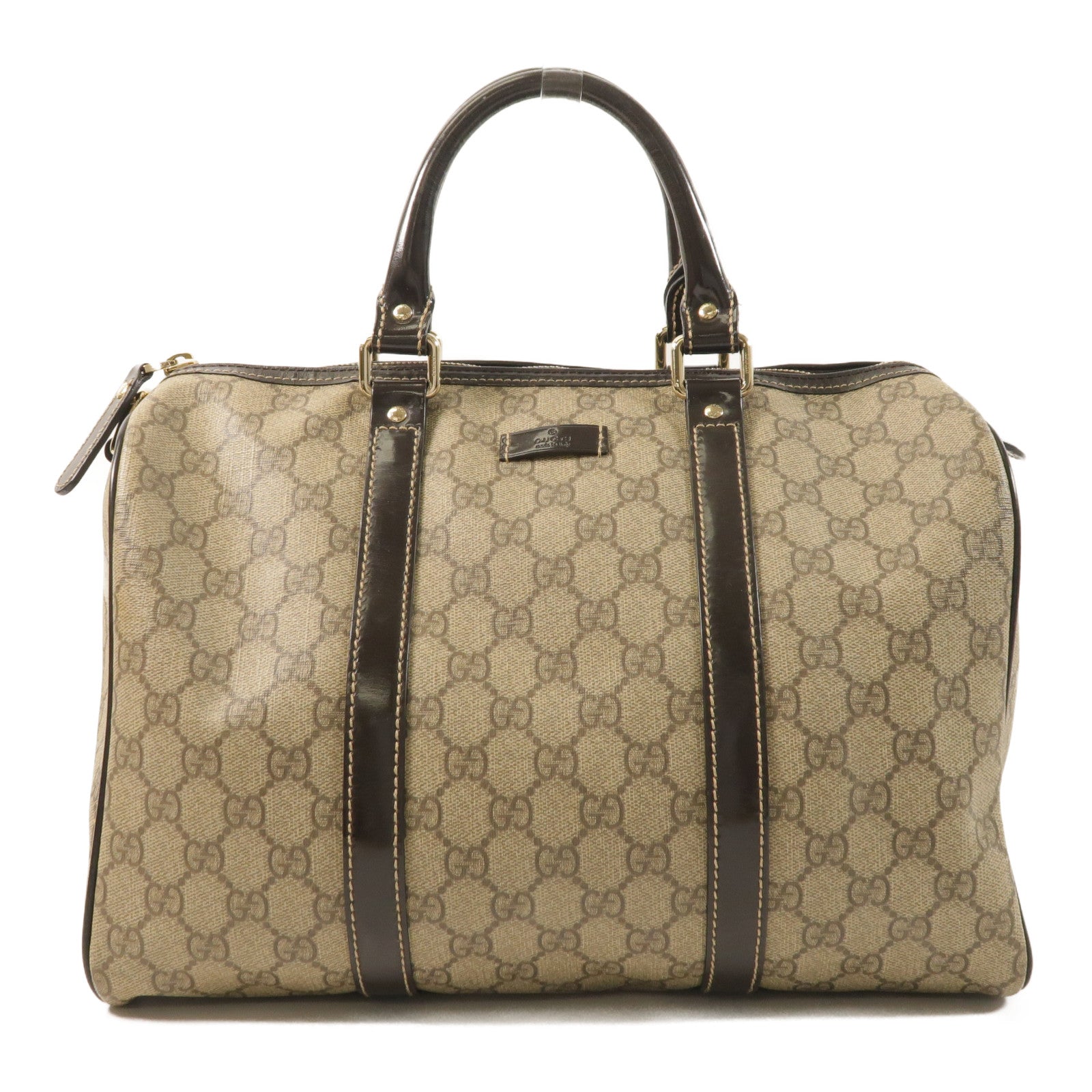 GUCCI 塗層帆布Boston Bag金扣手挽肩背兩用袋