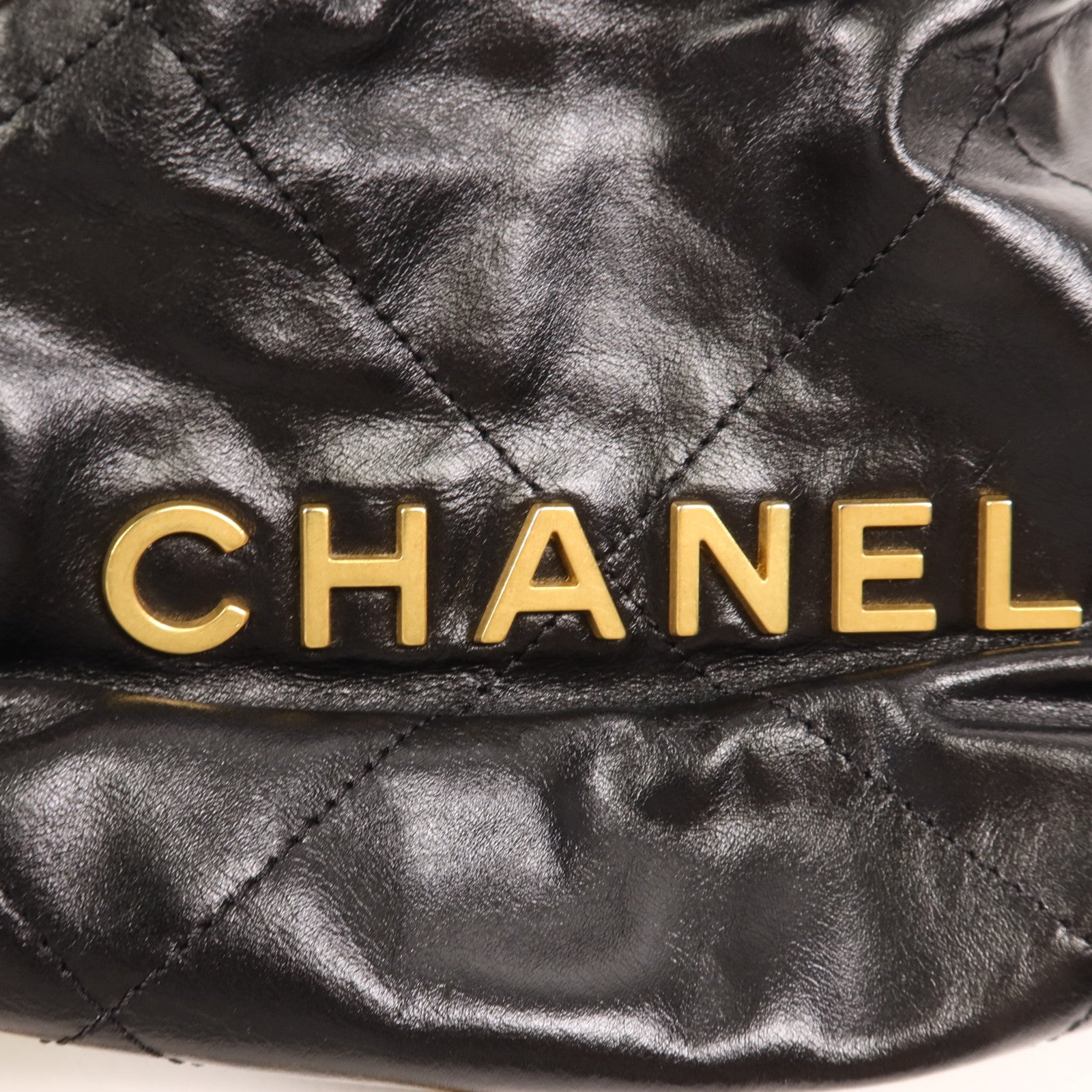 CHANEL 牛皮皮革Mini 22金扣手挽肩背兩用袋