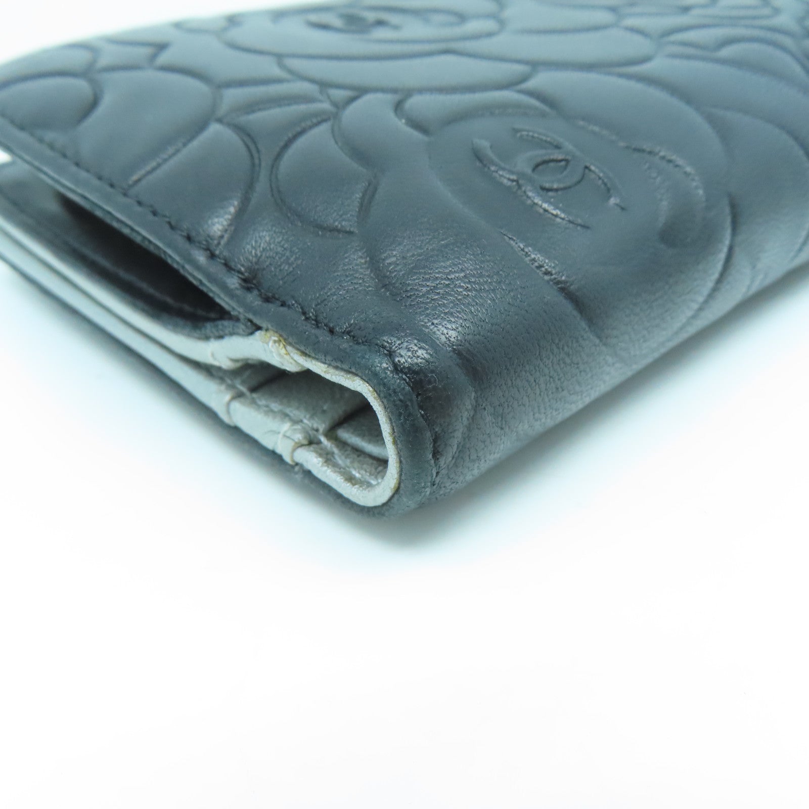 CHANEL 羊皮皮革Wallet銀扣錢包黑色