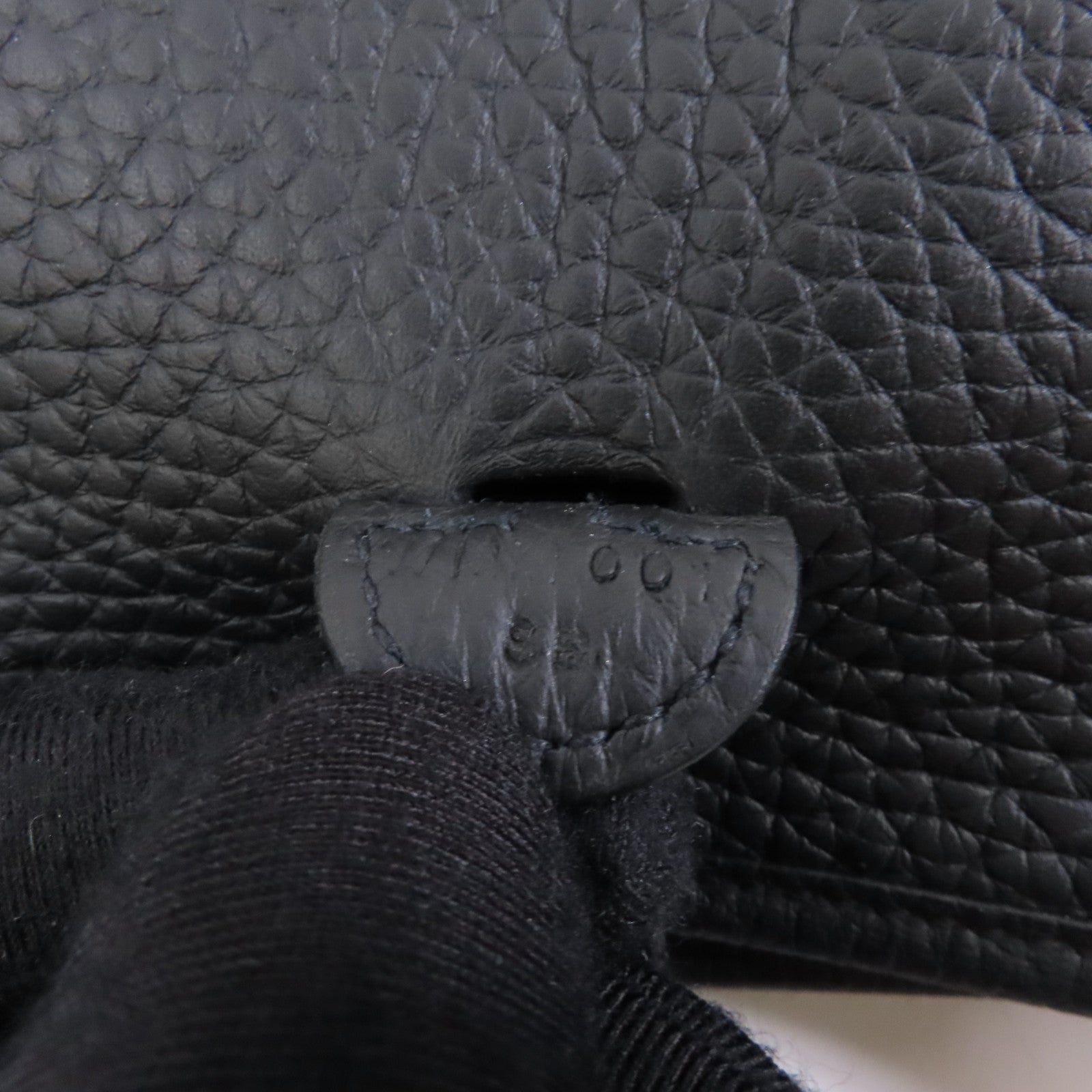 HERMES Clemence皮革Evelyne TPM金扣肩背袋Noir/黑色