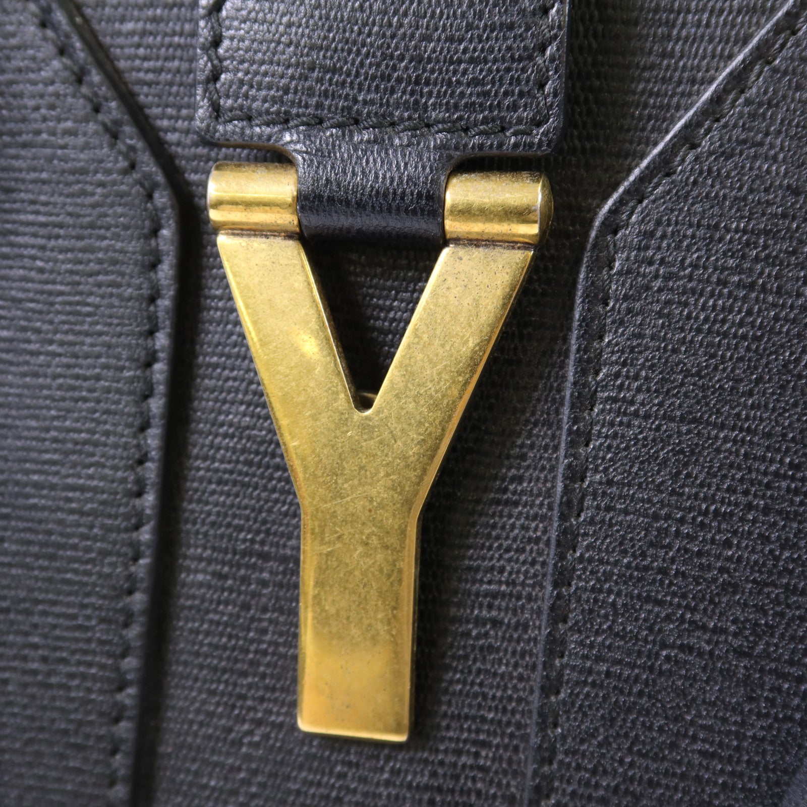 SAINT LAURENT 牛皮皮革Cabas Chyc金扣手挽袋