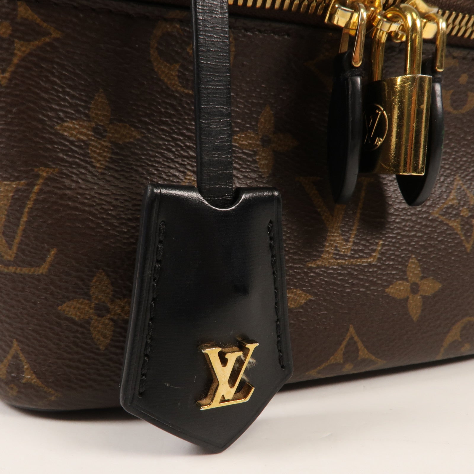 LOUIS VUITTON Monogram Reverse Vanity PM金扣手挽肩背兩用袋棕色