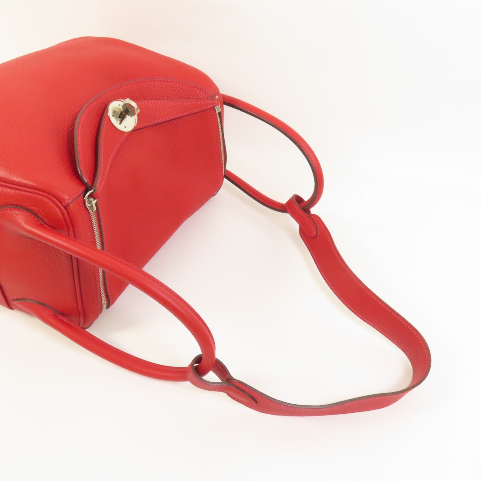 HERMES Togo皮革Lindy 26手挽肩背兩用袋Rouge Casaque