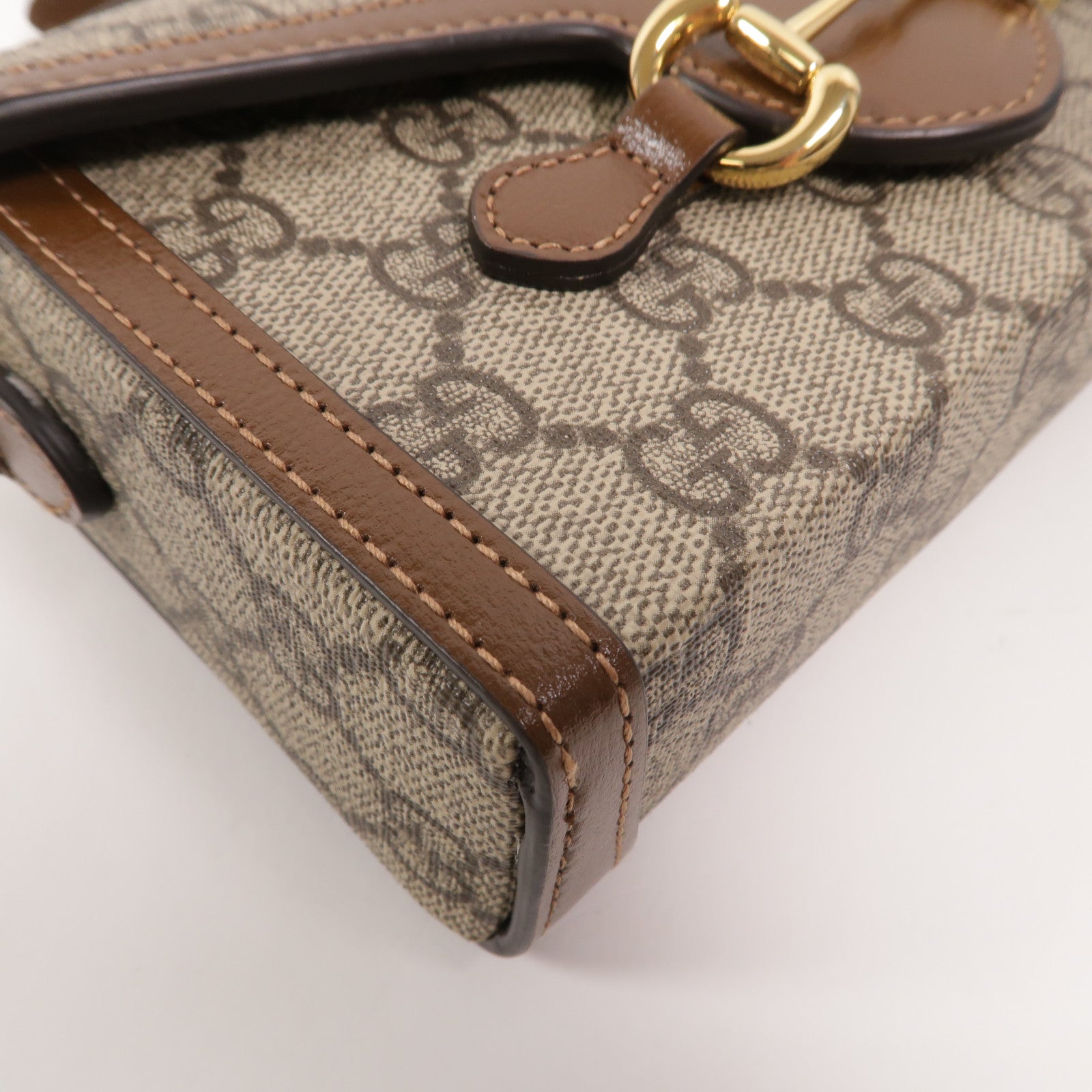GUCCI 塗層帆布Horsebit 1955 Mini Bag肩背袋