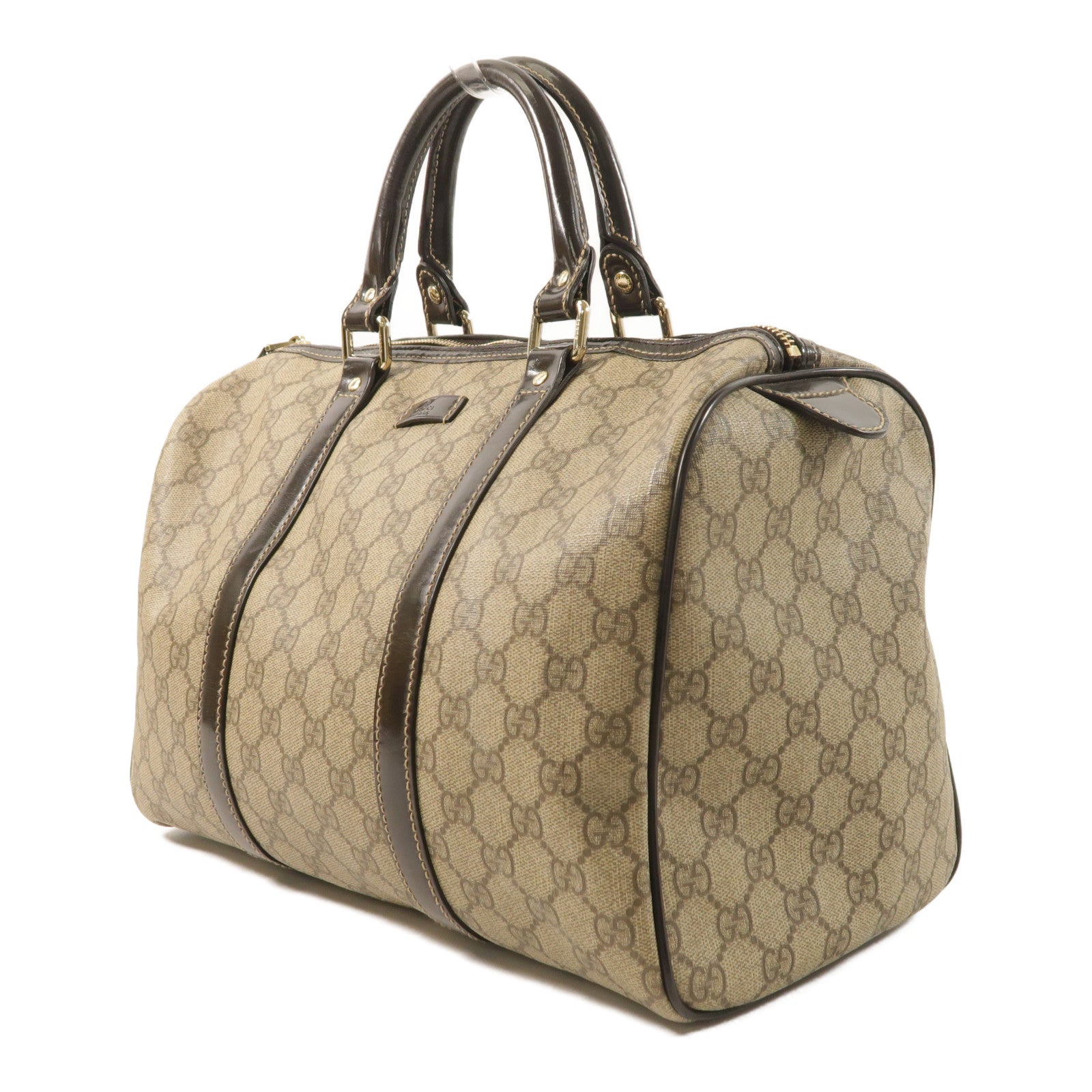 GUCCI 塗層帆布Boston Bag金扣手挽肩背兩用袋