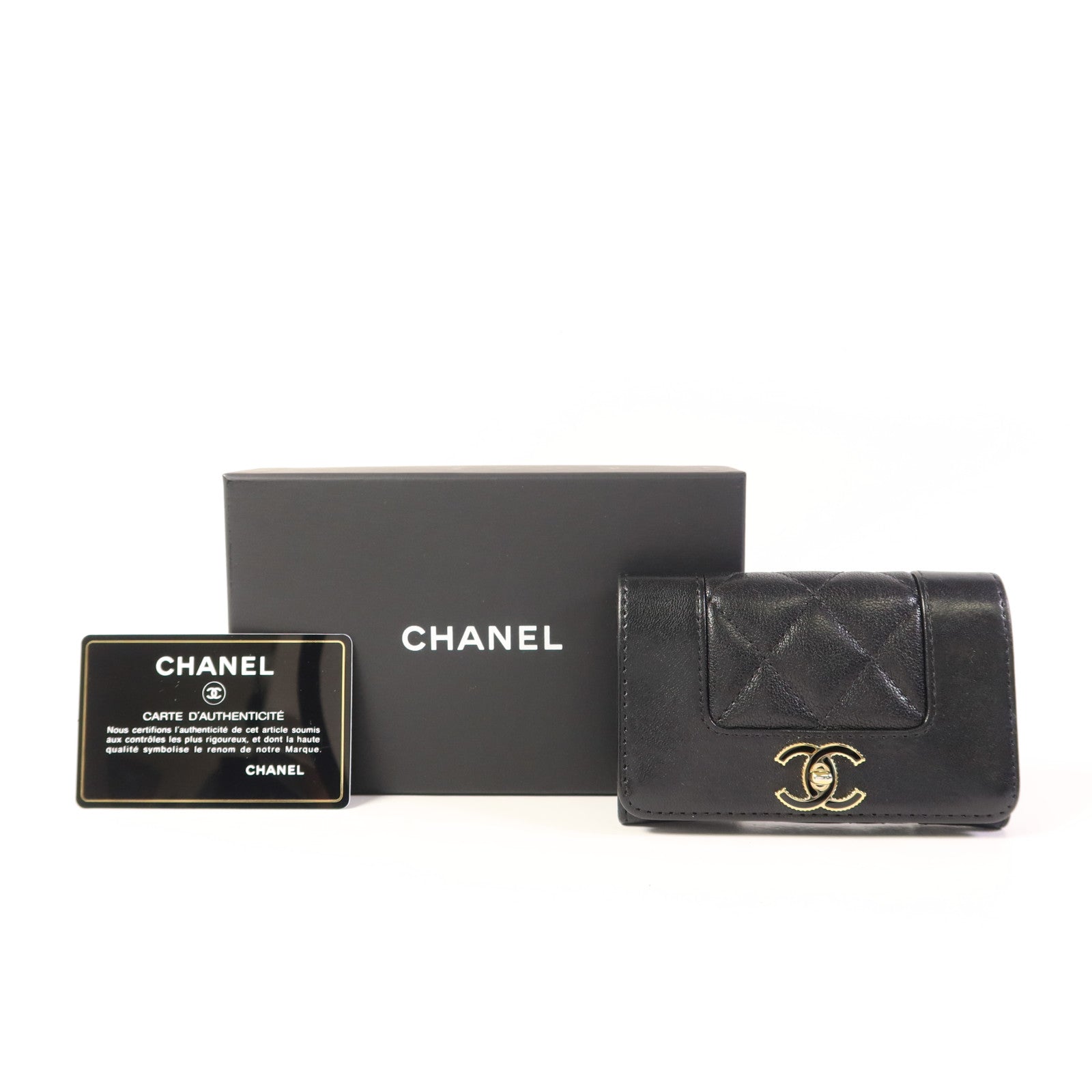 CHANEL 羊皮皮革Card Case金扣卡片套