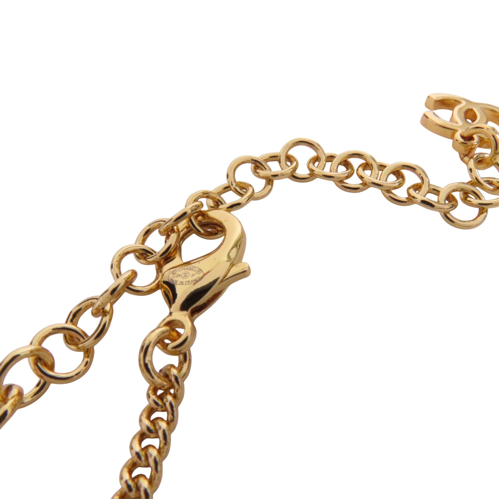 CHANEL 金屬/水鑽Necklace金扣項鏈