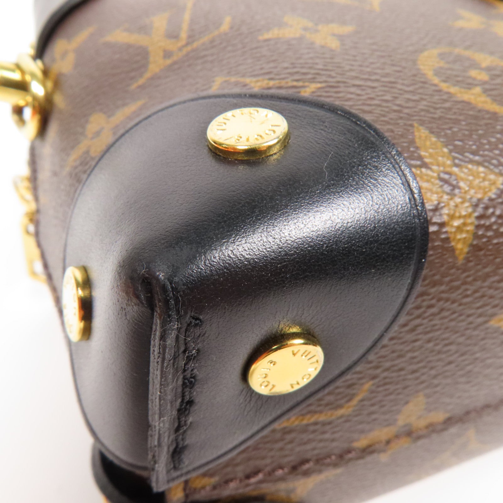 LOUIS VUITTON Monogram Petite Malle Souple金扣手挽肩背兩用袋棕色