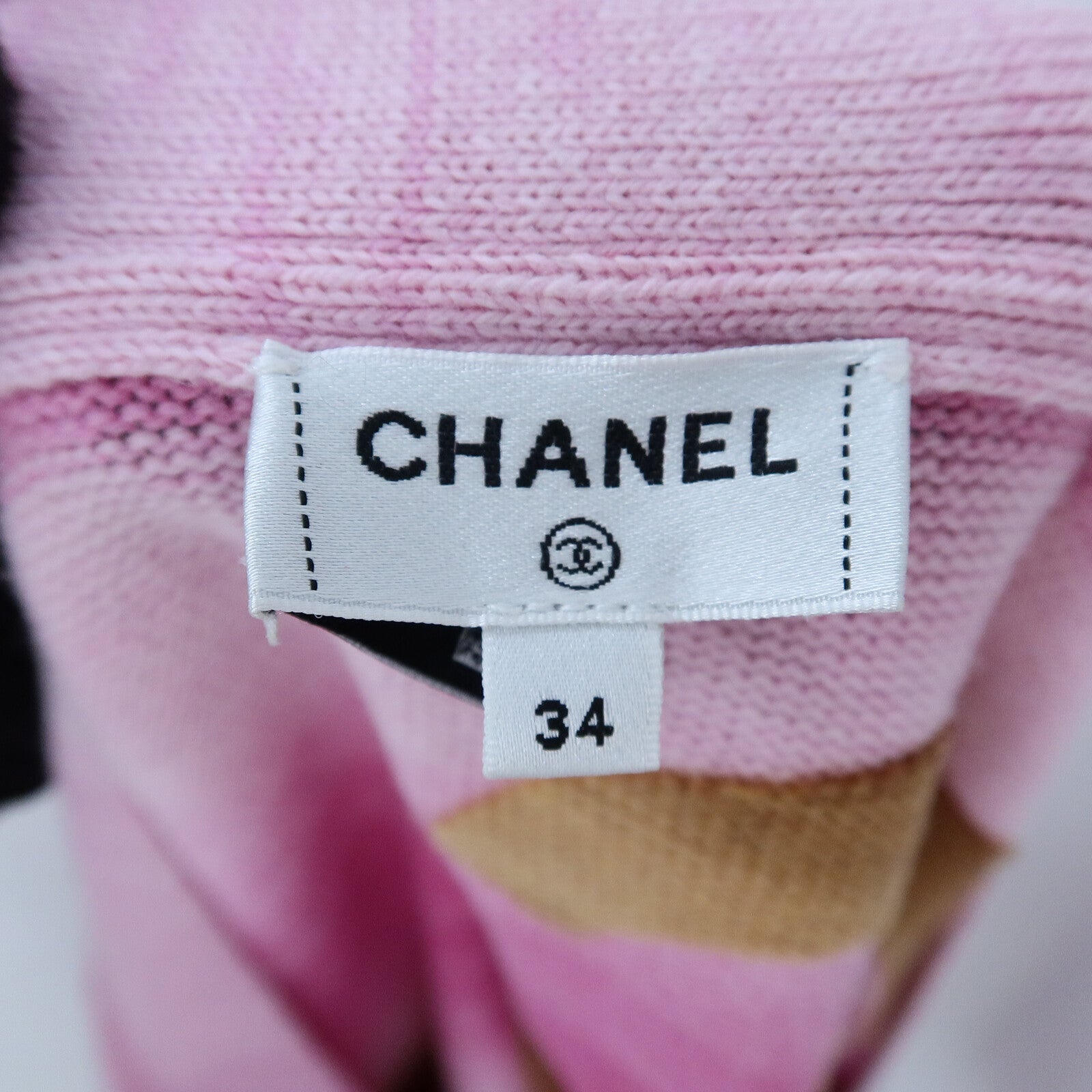 CHANEL Cotton/Cashmere Coco Mark Rhinestone Button Knit Cardigan針織
