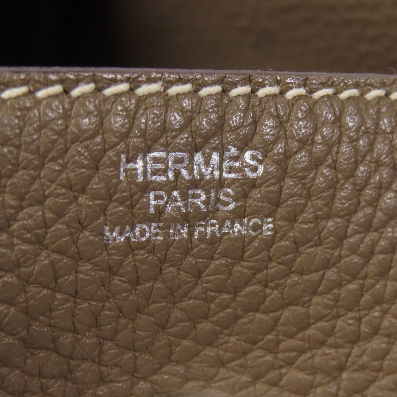 HERMES Clemence皮革Lindy 34銀扣手挽肩背兩用袋Etoupe