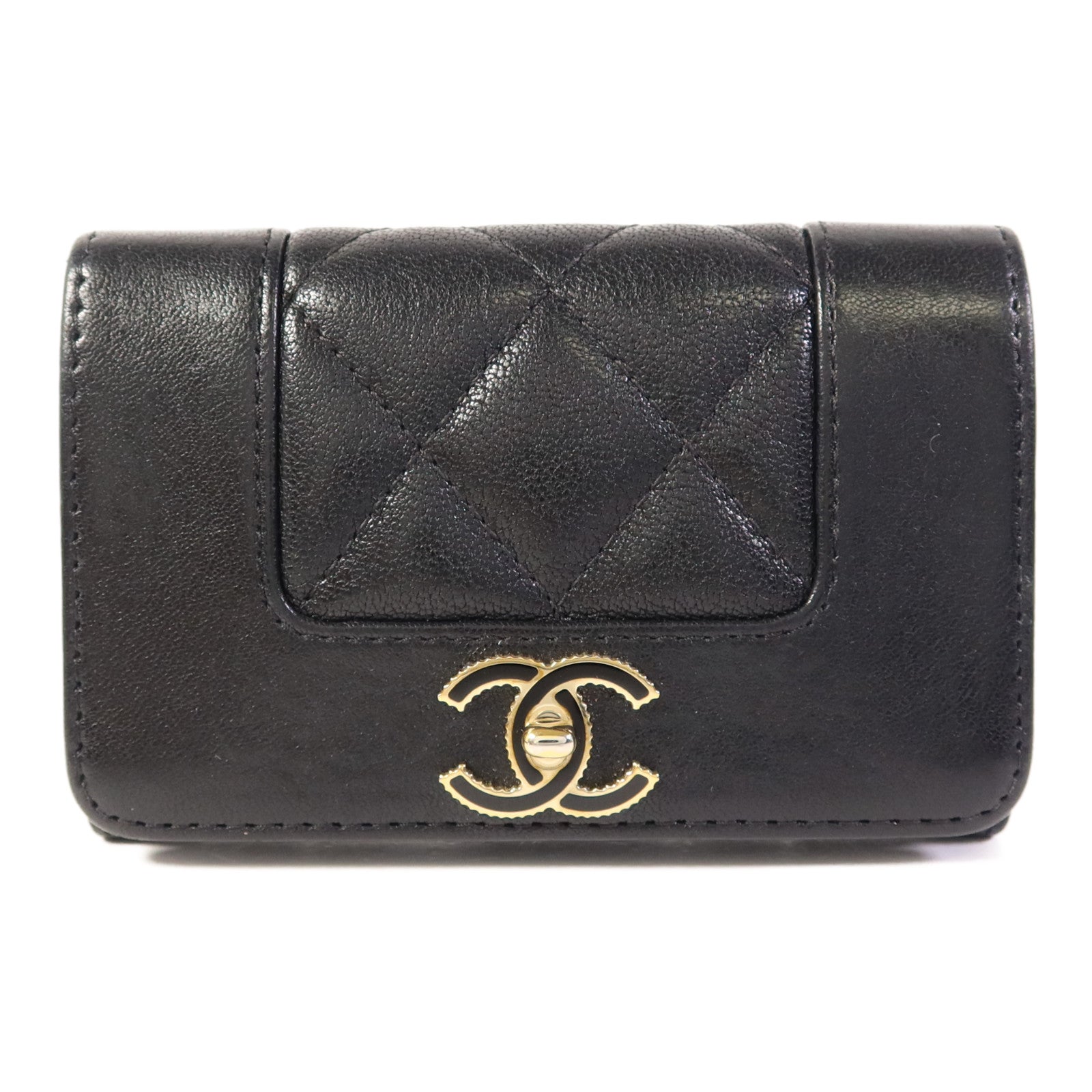 CHANEL 羊皮皮革Card Case金扣卡片套