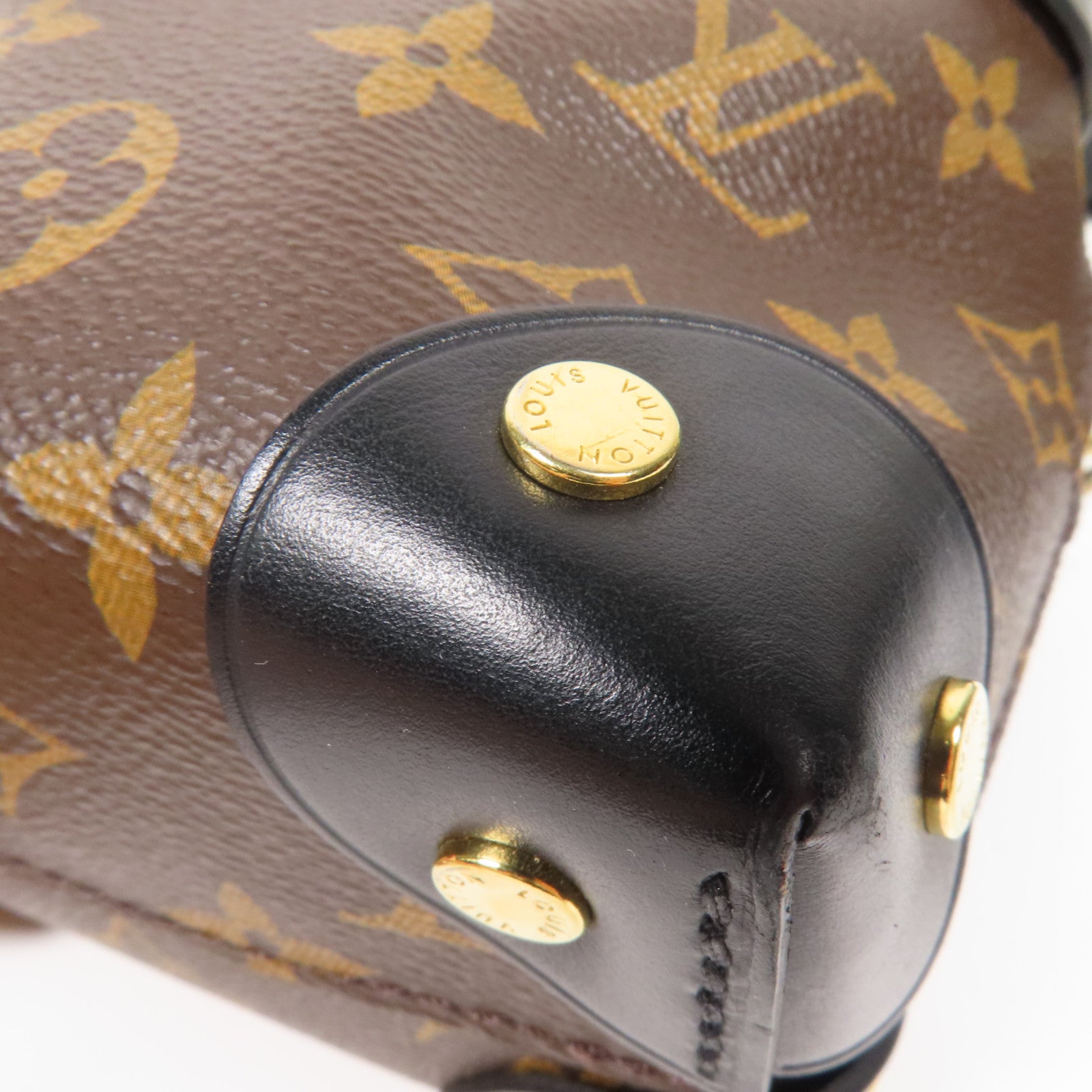 LOUIS VUITTON Monogram Petite Malle Souple金扣手挽肩背兩用袋棕色