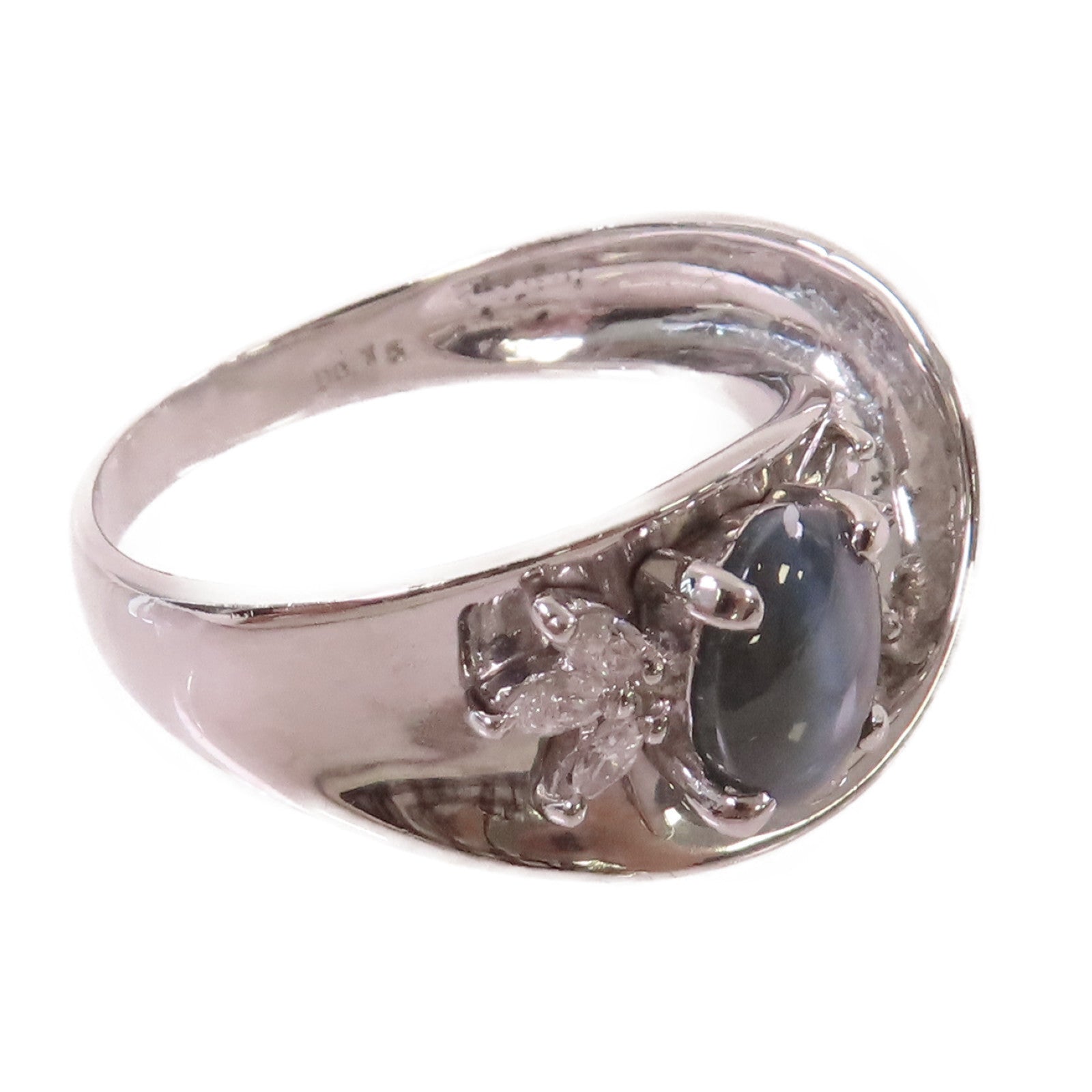 JEWELRY **【激減優惠】PT900鉑金/1.457ct貓眼石/0.15ct鑽石Cat Eye Ring戒指#6.75