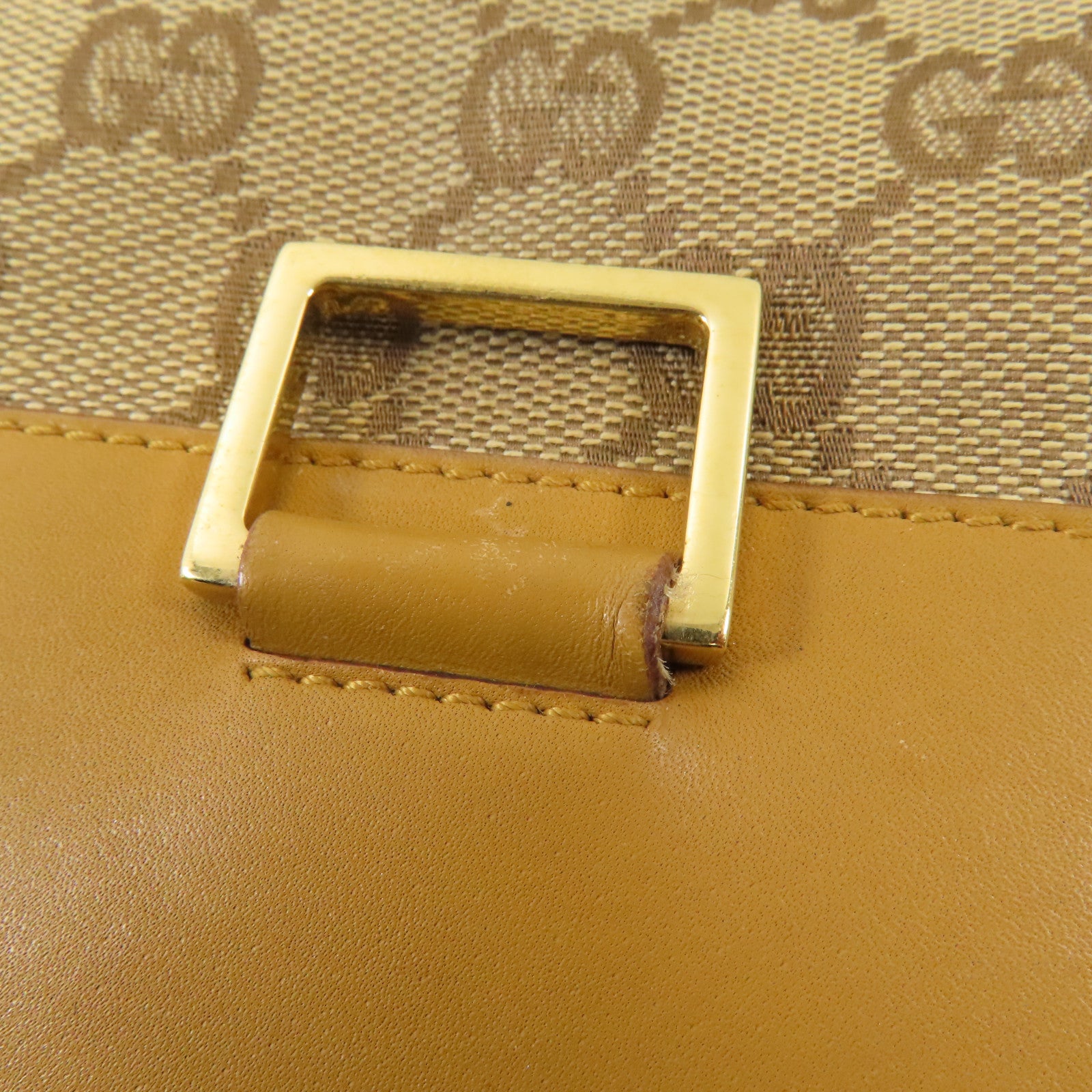 GUCCI 帆布Shoulder Bag金扣肩背袋