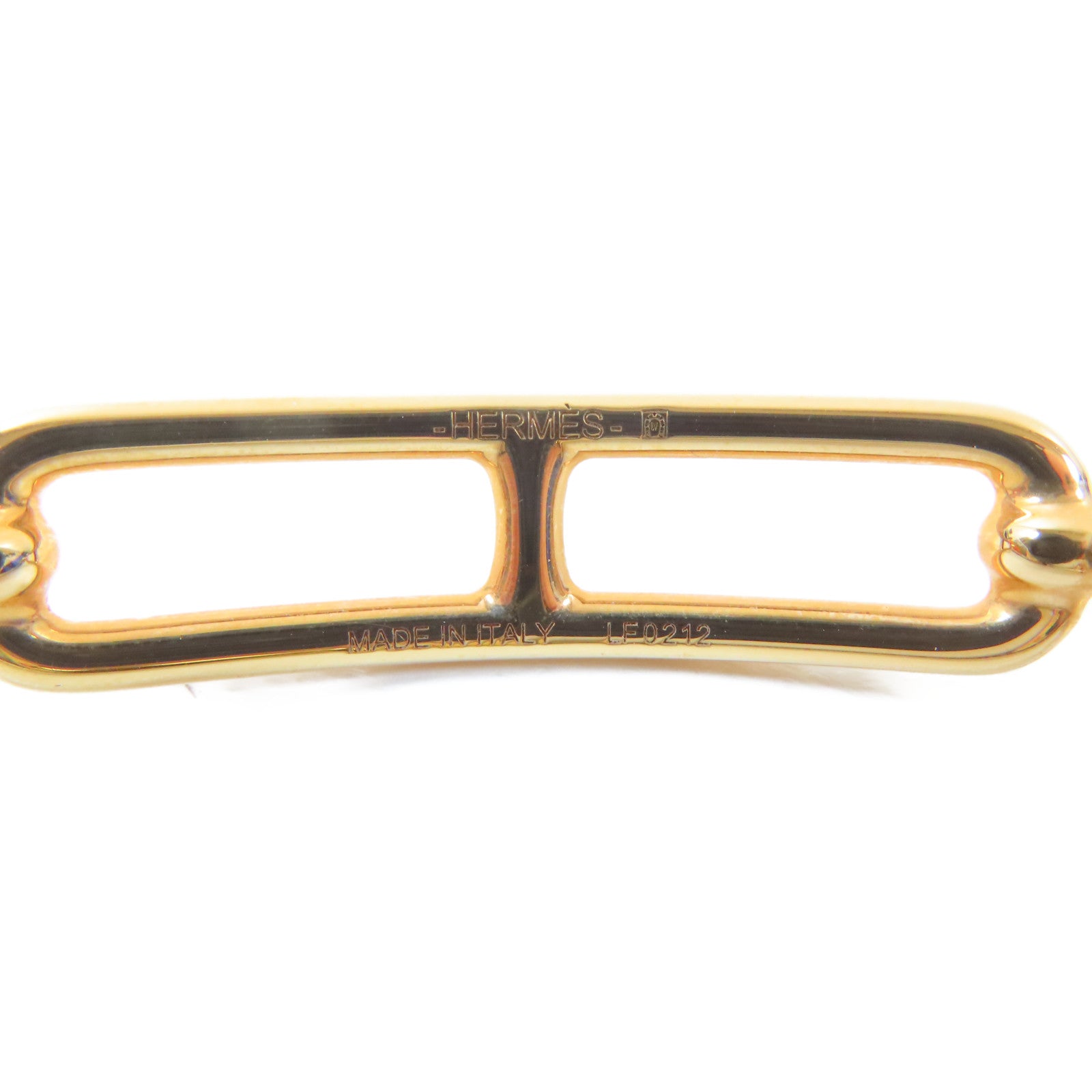 HERMES 皮革Roulis Double Tour Bracelet金扣手鐲啡色#14cm