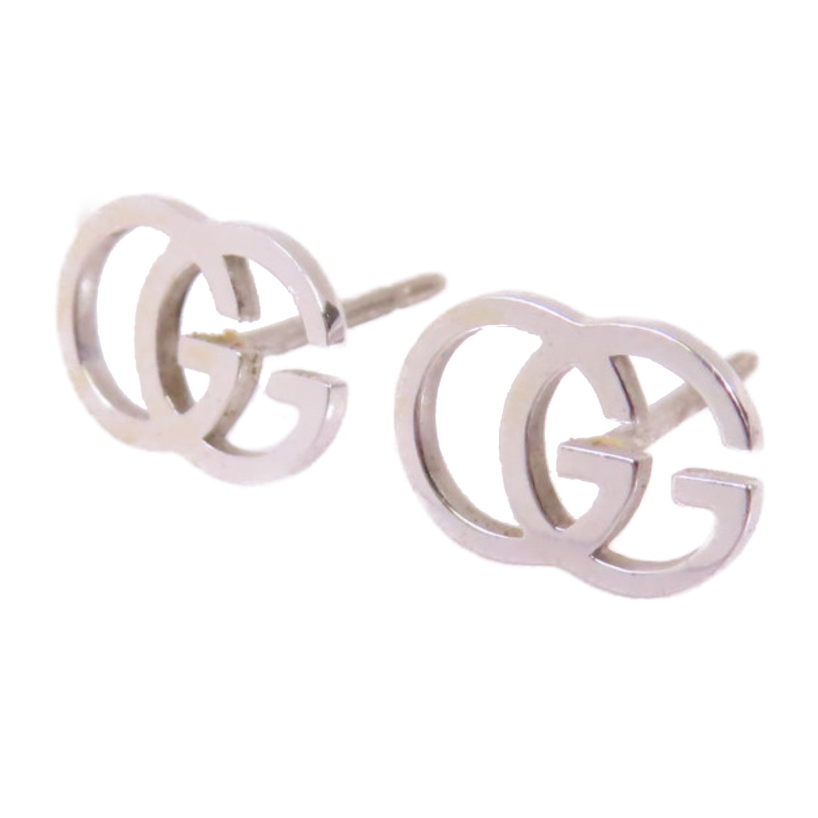 GUCCI 18K白金GG Earrings銀扣耳環