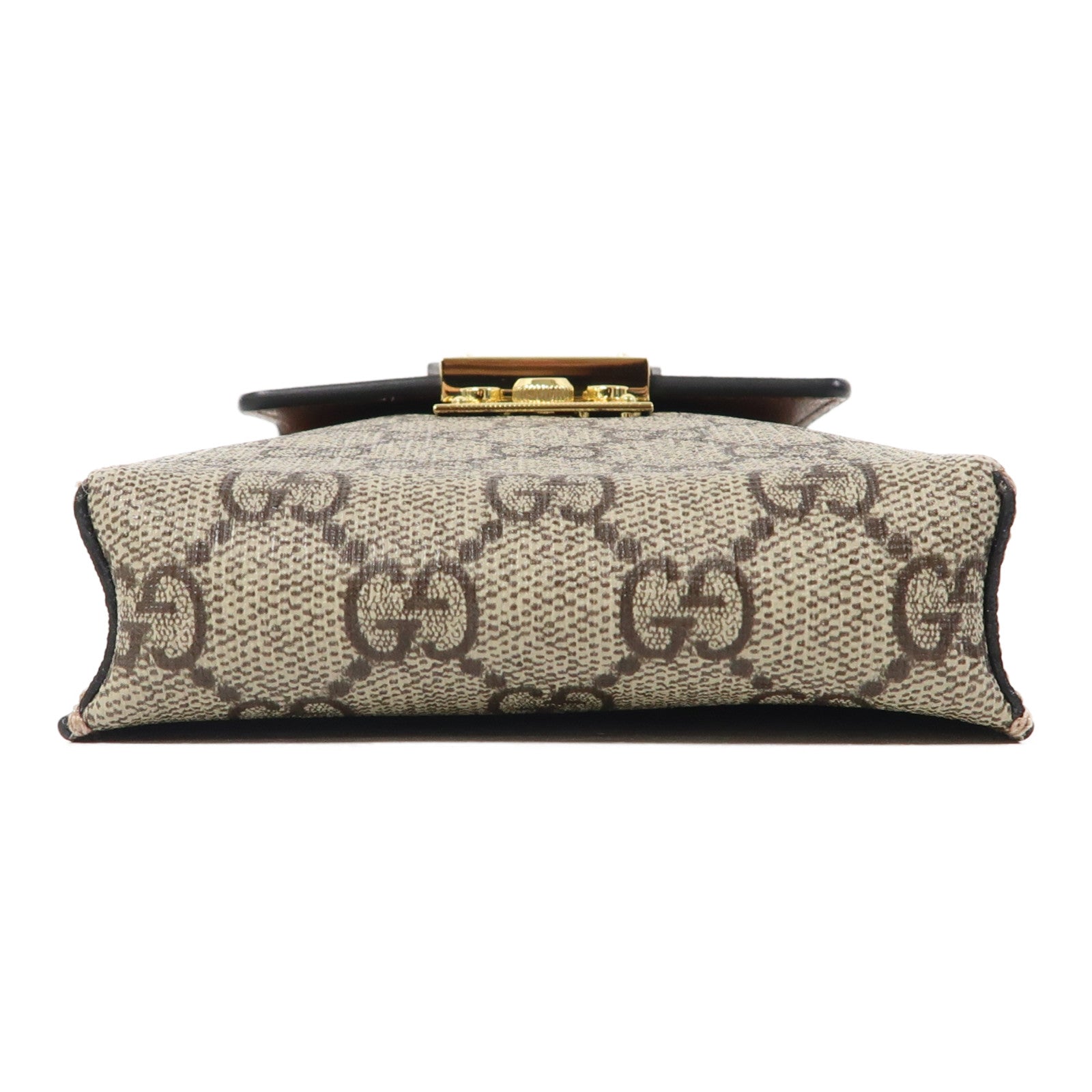 GUCCI 塗層帆布Phone Bag金扣肩背袋米色