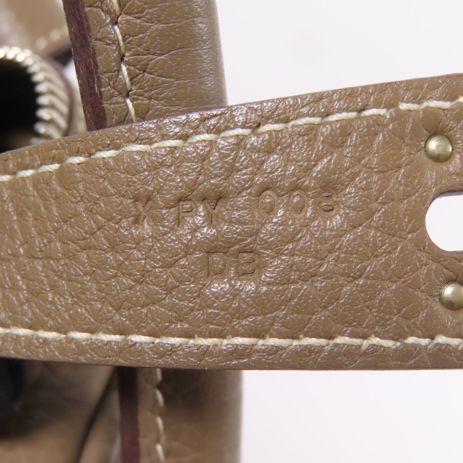 HERMES Clemence皮革Lindy 34銀扣手挽肩背兩用袋Etoupe