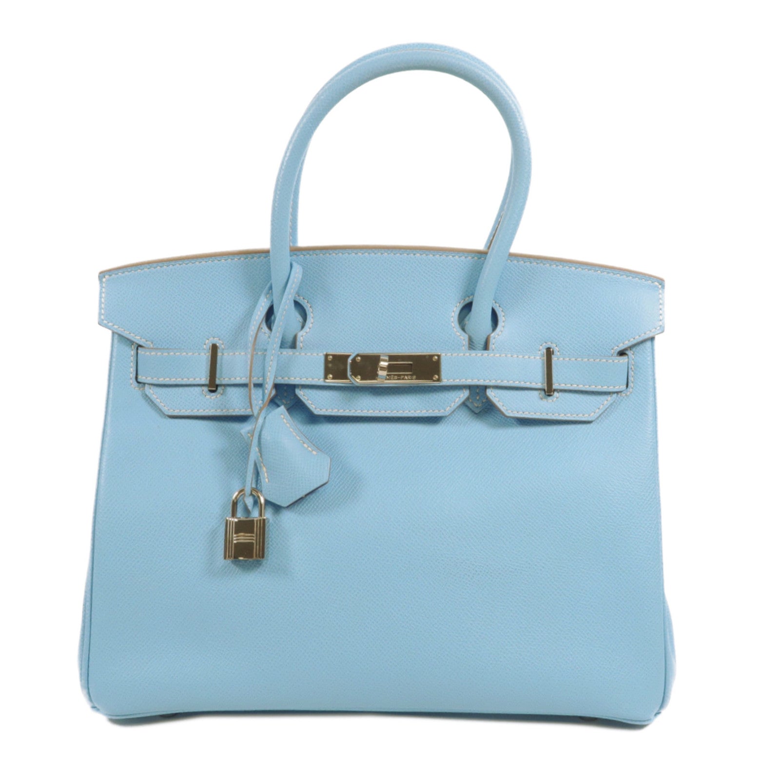 HERMES Epsom皮革Birkin 30 Candy手挽袋Blue Celeste/Mykonos